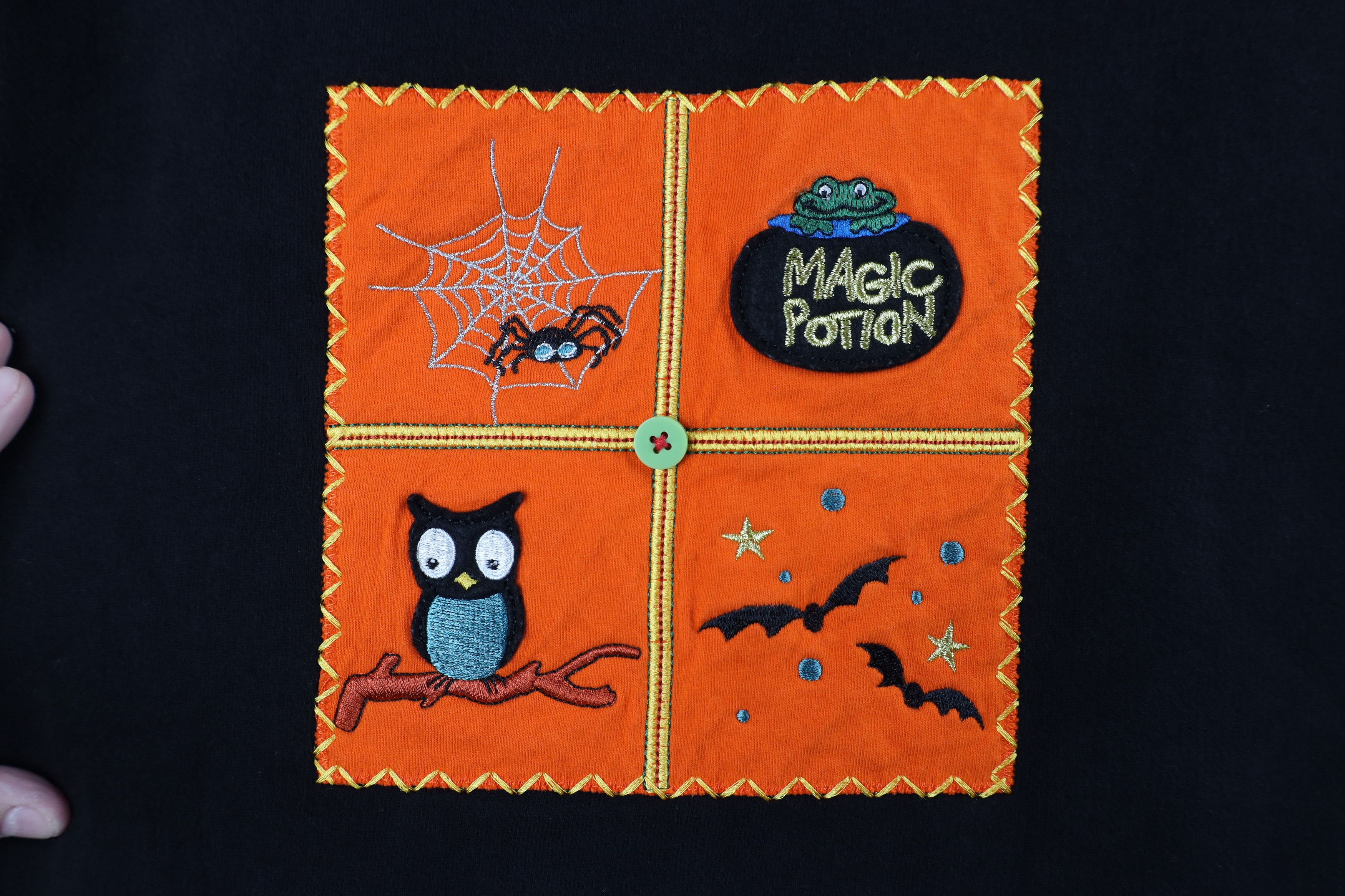 Vintage Vintage 90s Streetwear Halloween Witch Owl Bat Sweatshirt Size XXL / US 16-18 / IT 52-54 - 4 Thumbnail