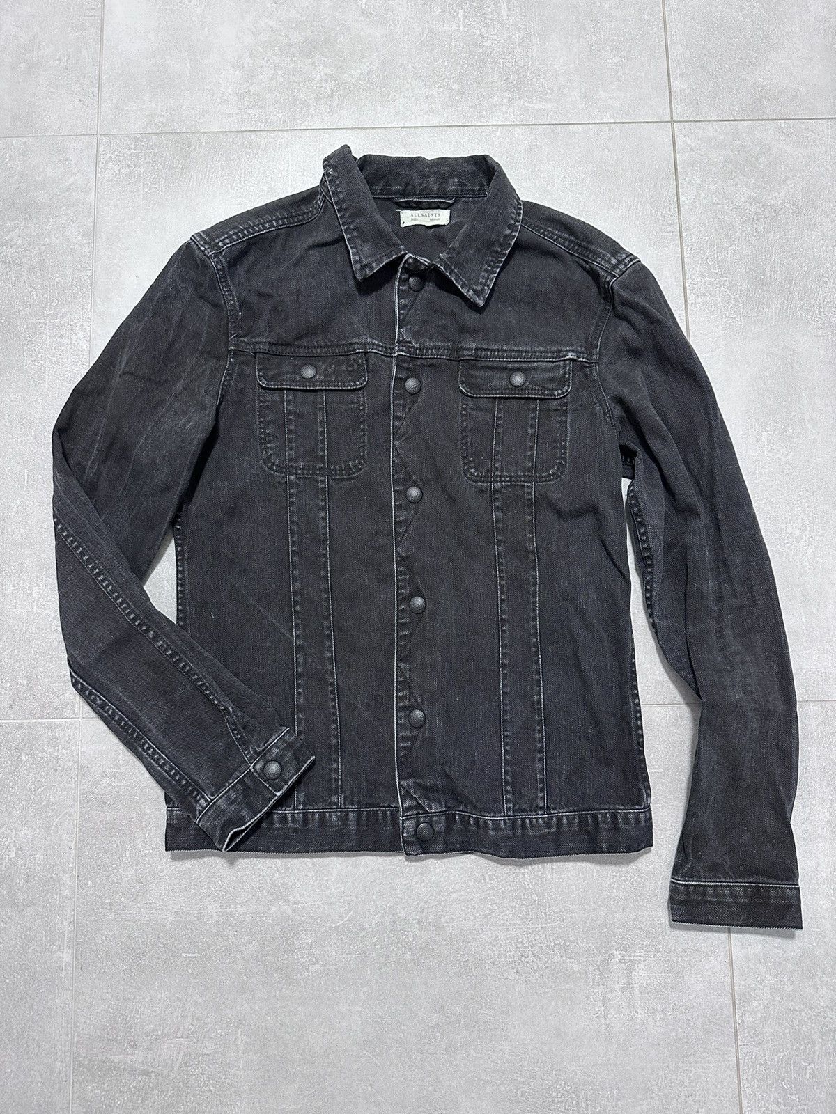Allsaints × Vintage AllSaints Denim Jacket Black Vintage Size M Size US M / EU 48-50 / 2 - 1 Thumbnail