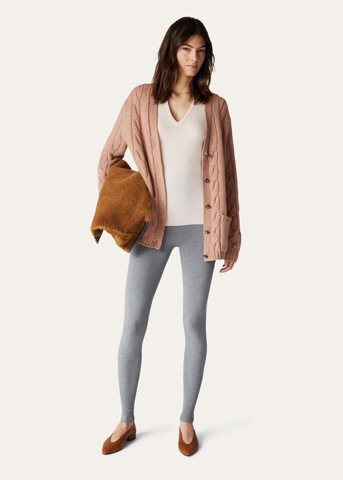 Loro Piana o1srvl11e0824 Napier Cardigan Sweater in Pink Size XS / US 0-2 / IT 36-38 - 5 Thumbnail