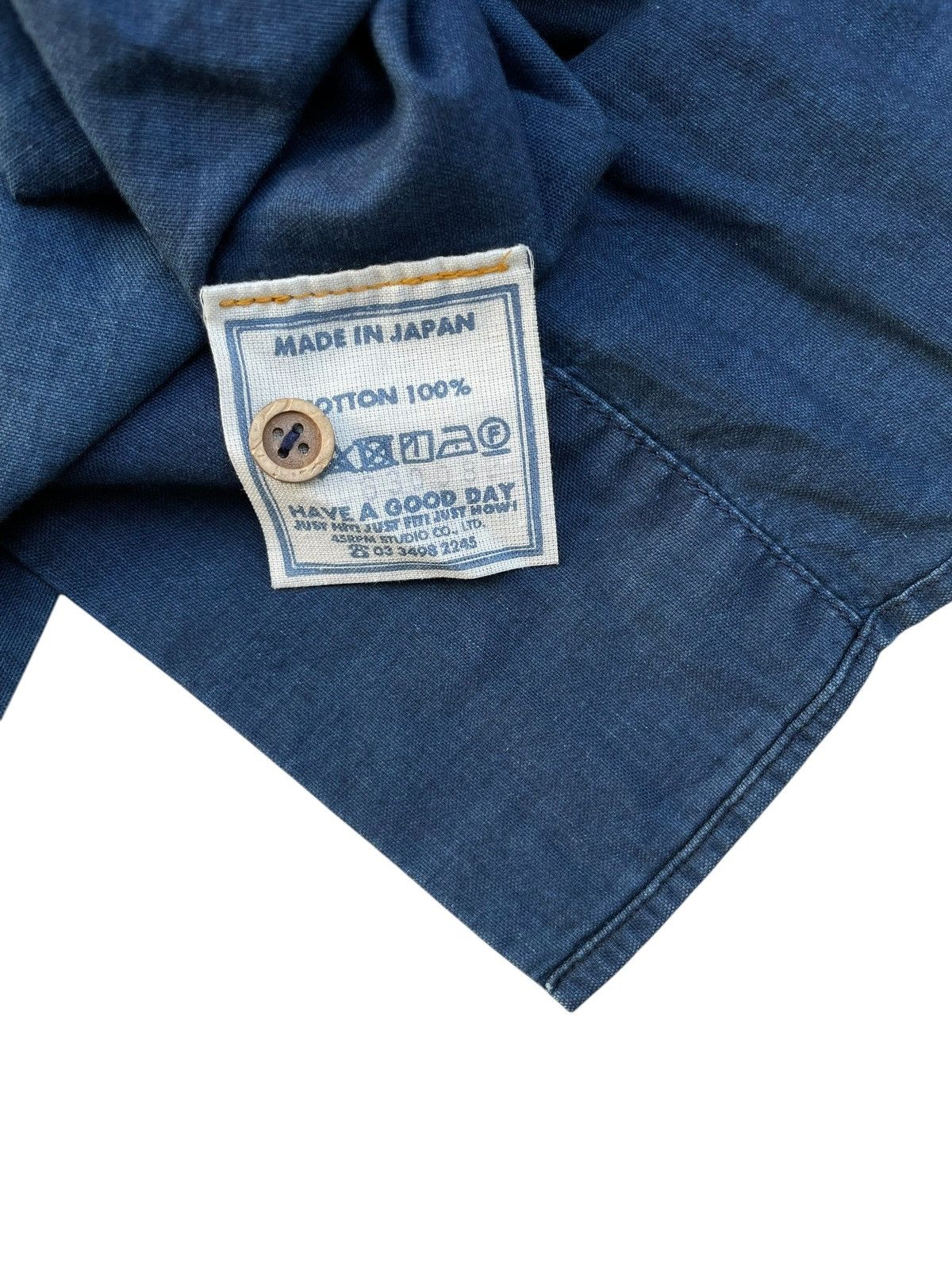 Japanese Brand 45rpm Indigo Dyed Unique Flap Japan Soft Denim Shirt Size US L / EU 52-54 / 3 - 9 Thumbnail