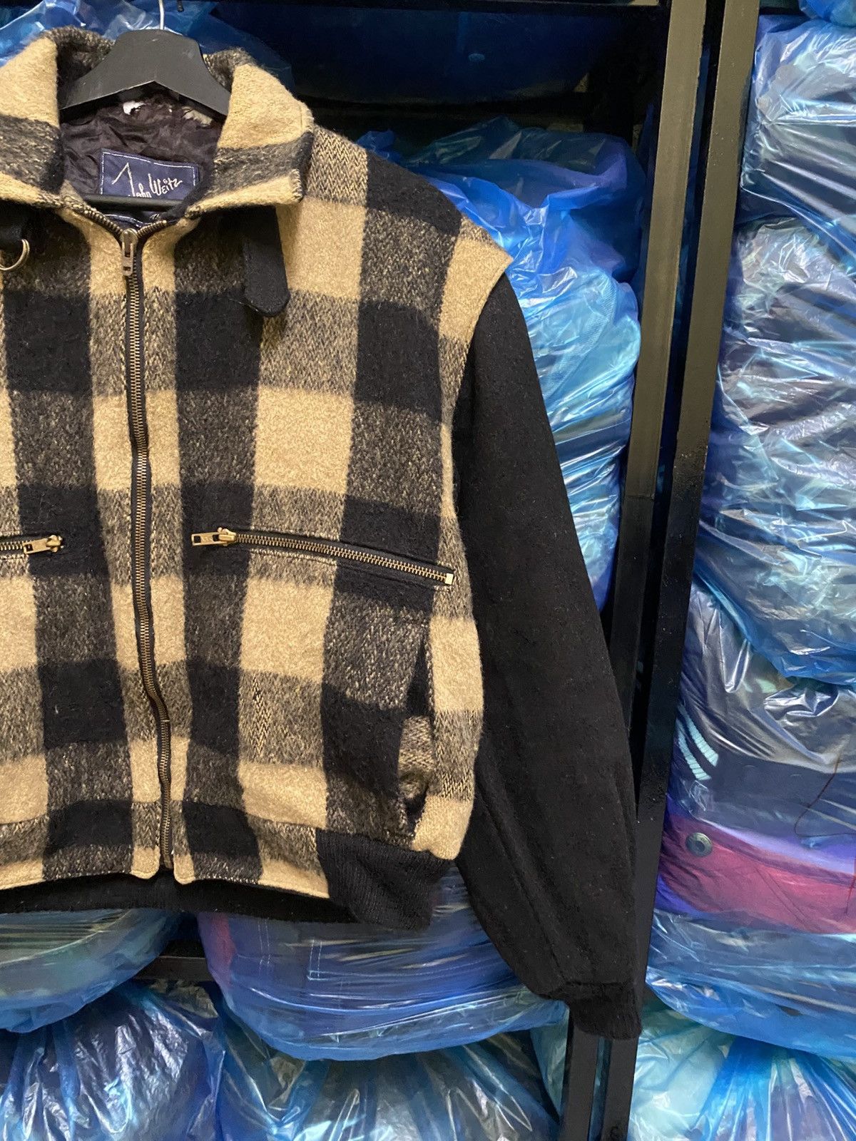 John Weitz Vintage 80s John Weitz Buffalo Plaid Wool Jacket Men’s Black Size US M / EU 48-50 / 2 - 6 Thumbnail