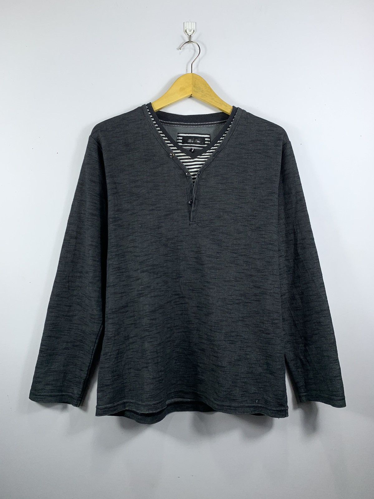 image of Hysteric Glamour x If Six Was Nine Japanese Gothic Nota Bene Double Layer Long Slevee in Black (Siz