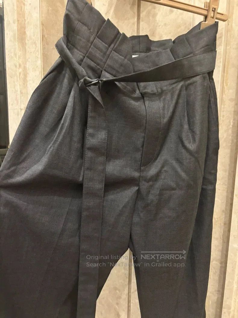 Brunello Cucinelli Brunello Cucinelli Gray High-Waist Trousers. Size US 30 / EU 46 - 3 Thumbnail