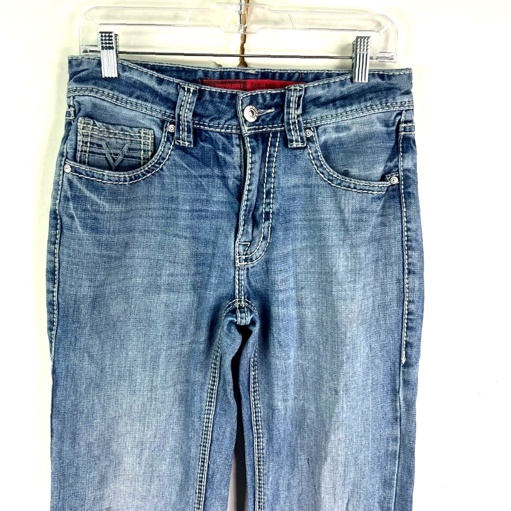 Doublet Rock & Roll Cowboy Men's 28 Straight Leg Jeans 28X34 Blue Comfort Stretch Rock Theme Size US 28 / EU 44 - 2 Thumbnail