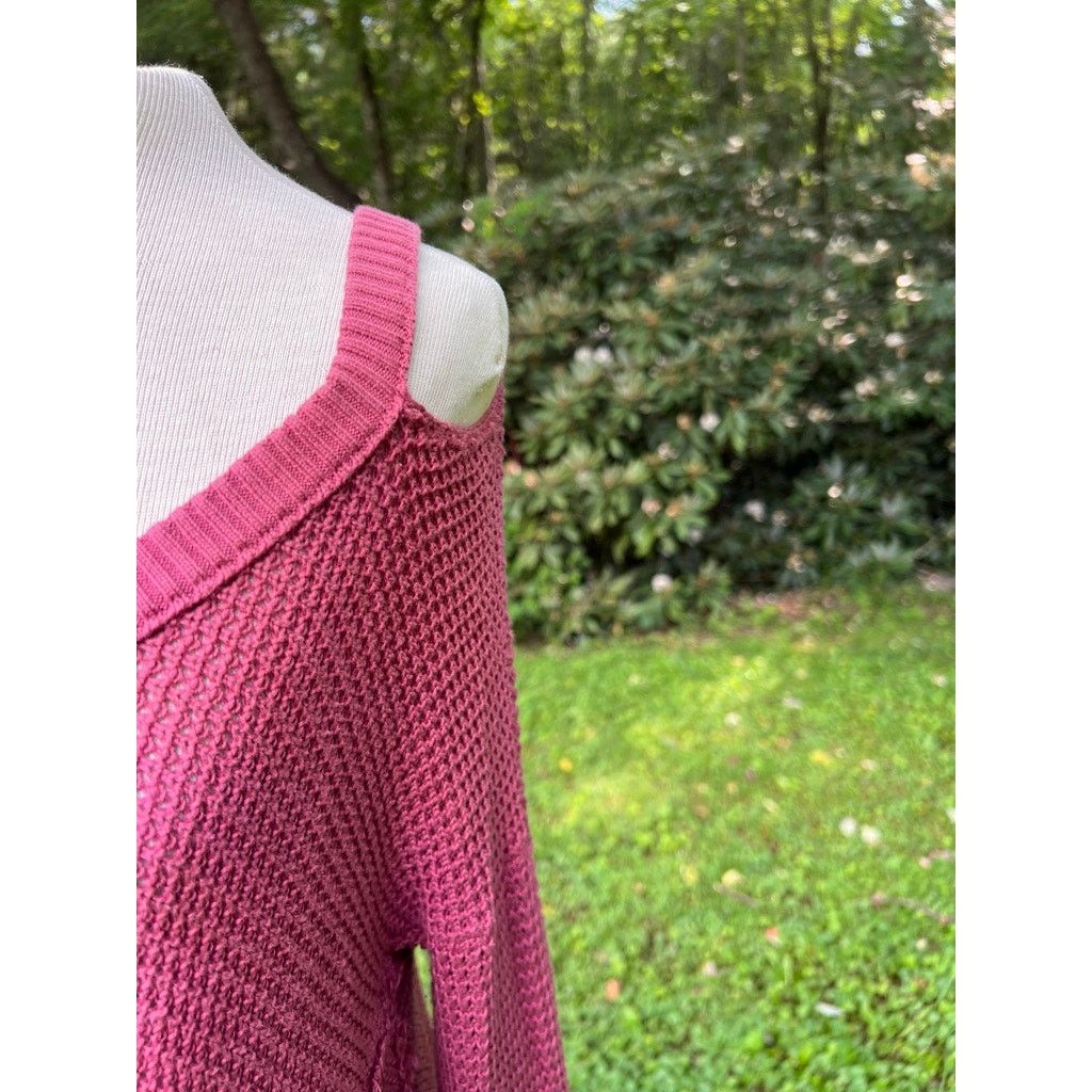 Free People Free People Moonshine Waffle Knit Sweater S Dark Mauve Rose Size S / US 4 / IT 40 - 3 Thumbnail