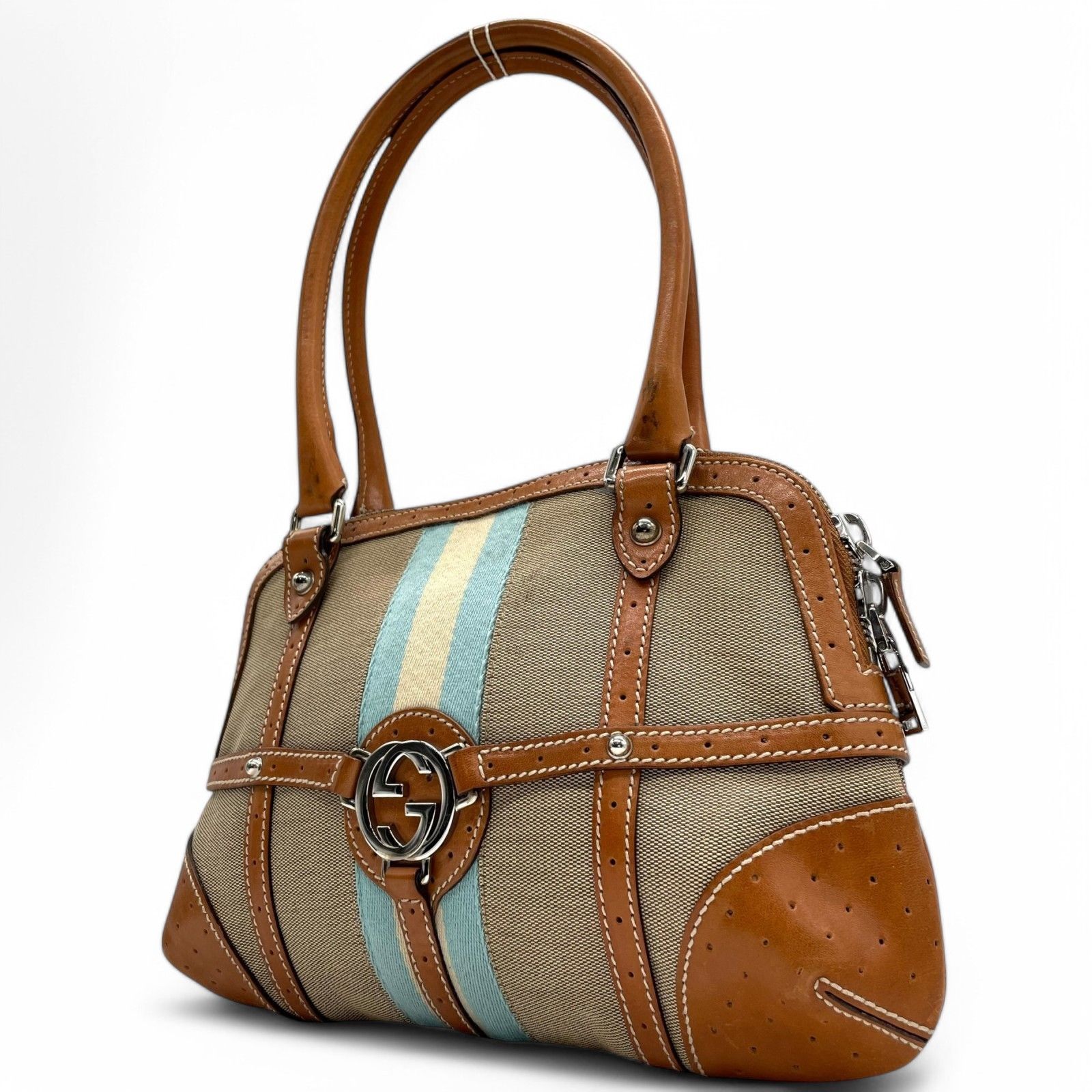 Gucci Gucci - G Sherry Line Canvas Leather Handbag Shoulder Bag Size ONE SIZE - 7 Thumbnail