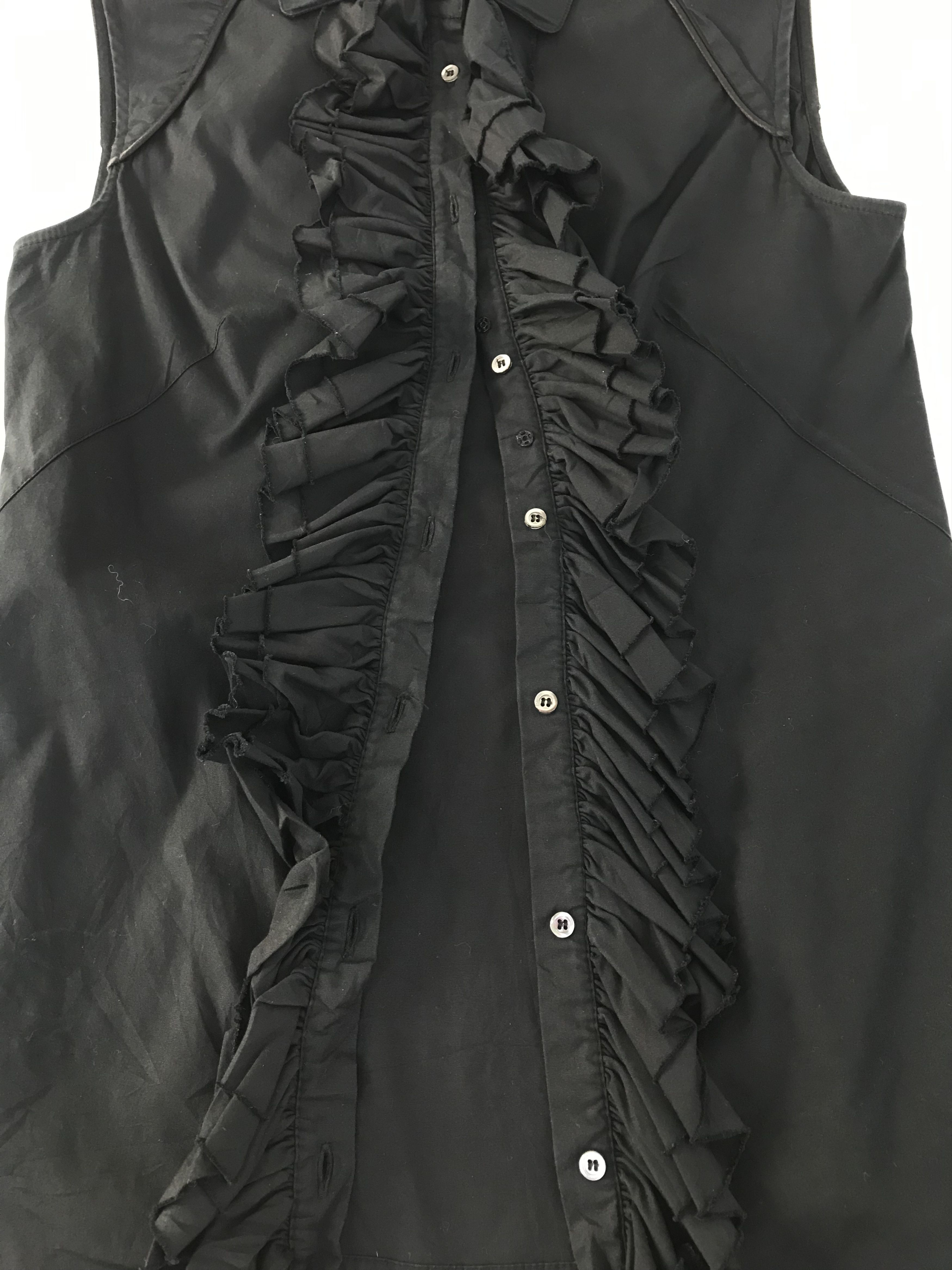 Alexander McQueen MCQ Alexander McQueen Black Blouse Top Ruffle Size S / US 4 / IT 40 - 4 Thumbnail