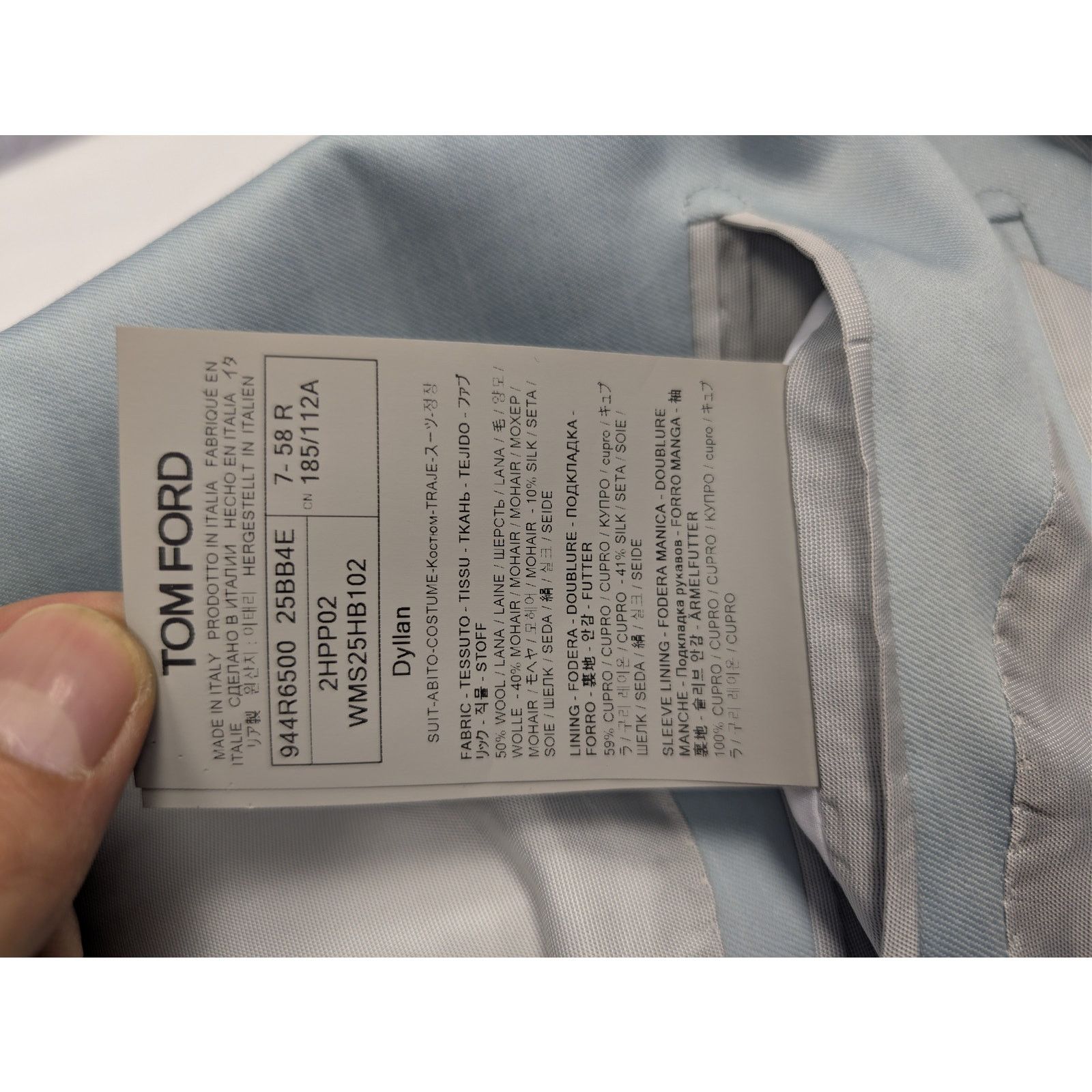 Tom Ford o1rshd1 Suits Blazer And Pants in Light Shiny Blue Size US XXL / EU 58 / 5 - 10 Thumbnail