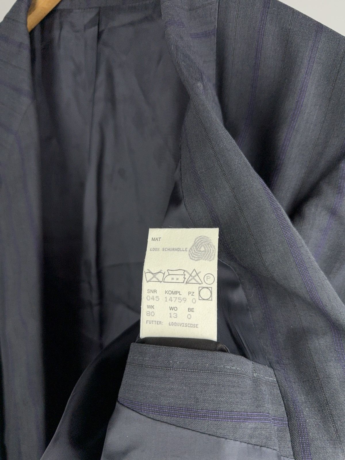 Hugo Boss 00s Hugo Boss Wool Blazer Pinstripe Grey Jacket Classic Fit Size 42R - 11 Thumbnail