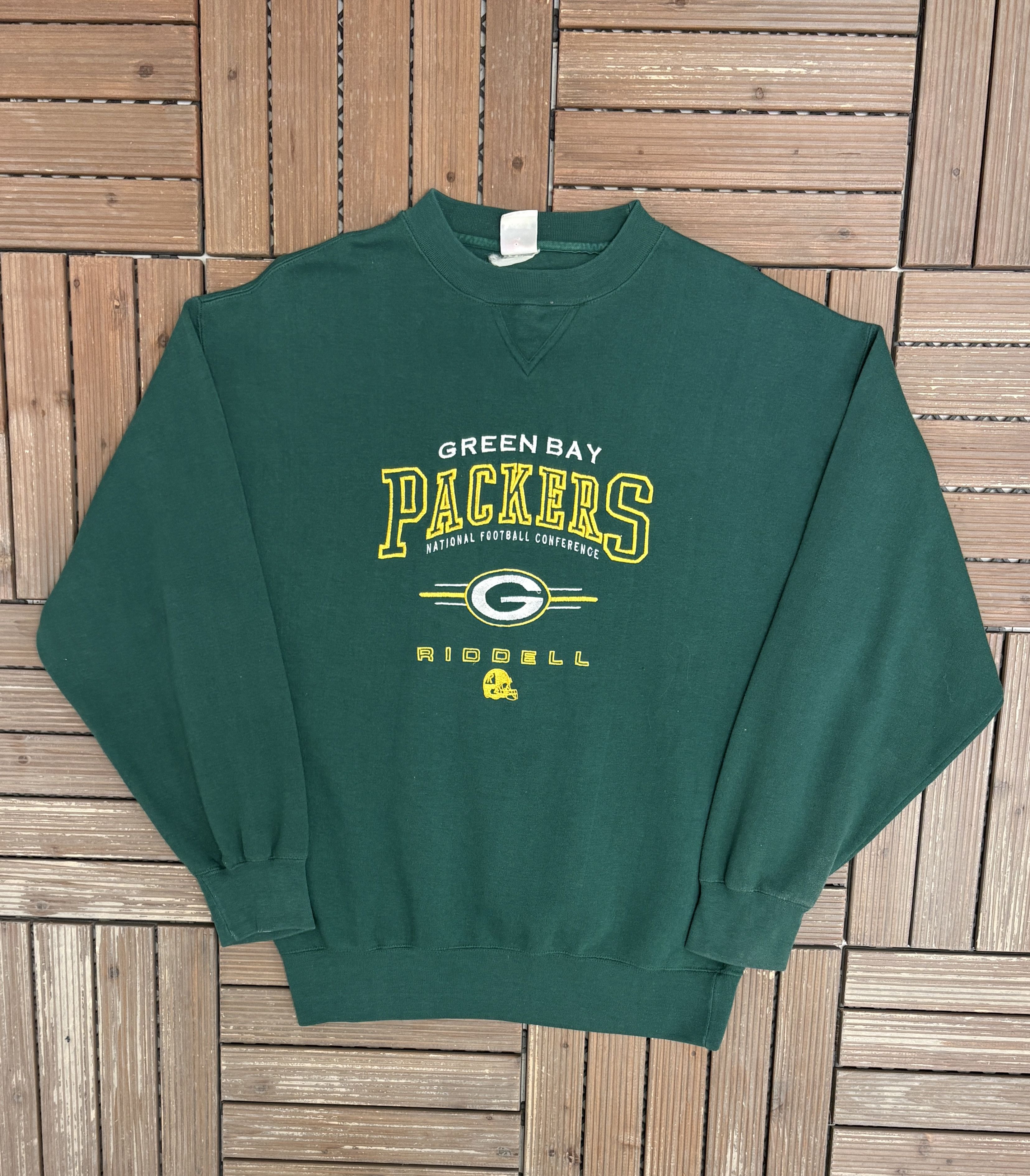 Riddell Green Bay Packers Riddell Vintage Green Crewneck Sweater Size US XL / EU 56 / 4 - 1 Thumbnail