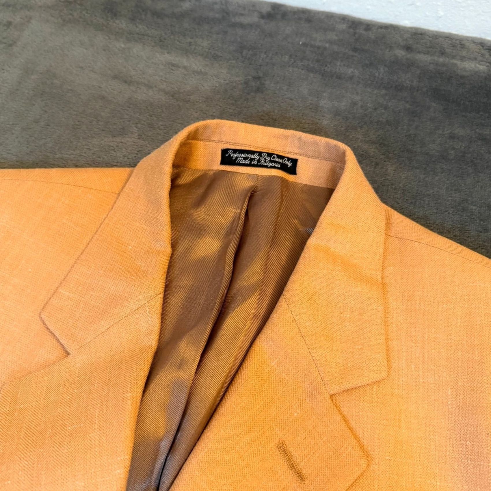 Vintage Millennium Collection Blazer Mens 46 Regular Orange Wool Silk Linen Three Button Blazer Mens Regular 46 Orange Wool Silk Linen Three Button Size 46R - 2 Thumbnail