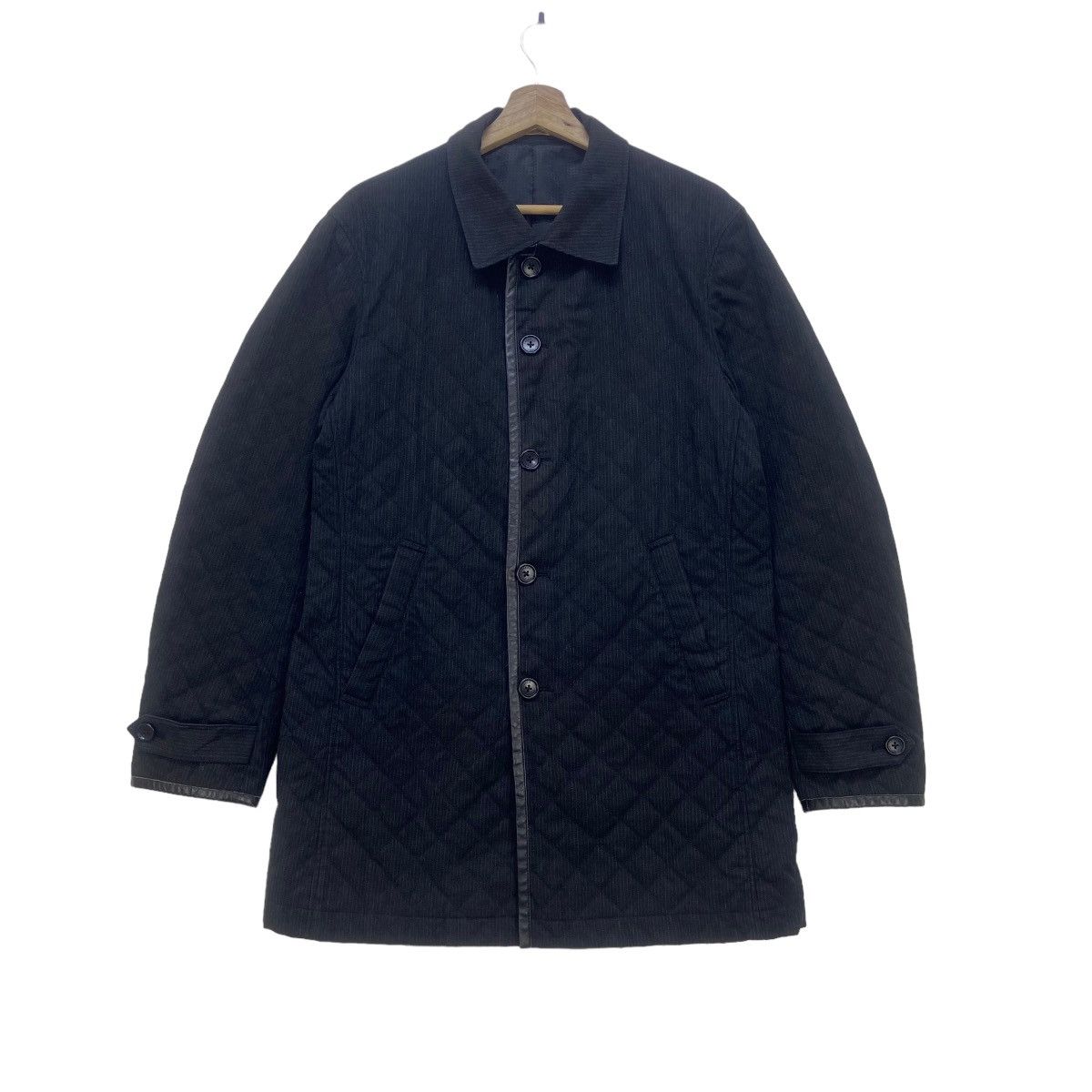 Japanese Brand × Takeo Kikuchi Japanese Brand Takeo Kikuchi Leather Trimmed Quilted Jacket Size US S / EU 44-46 / 1 - 1 Thumbnail