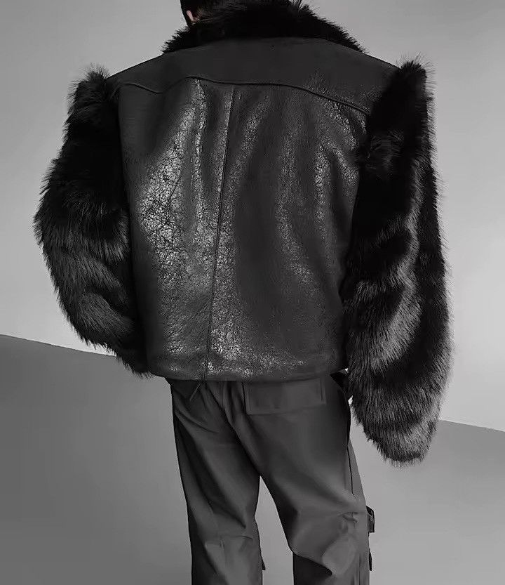 Leather Streetwear Designer Fur PU Leather Patchwork Jacket Size US L / EU 52-54 / 3 - 5 Thumbnail