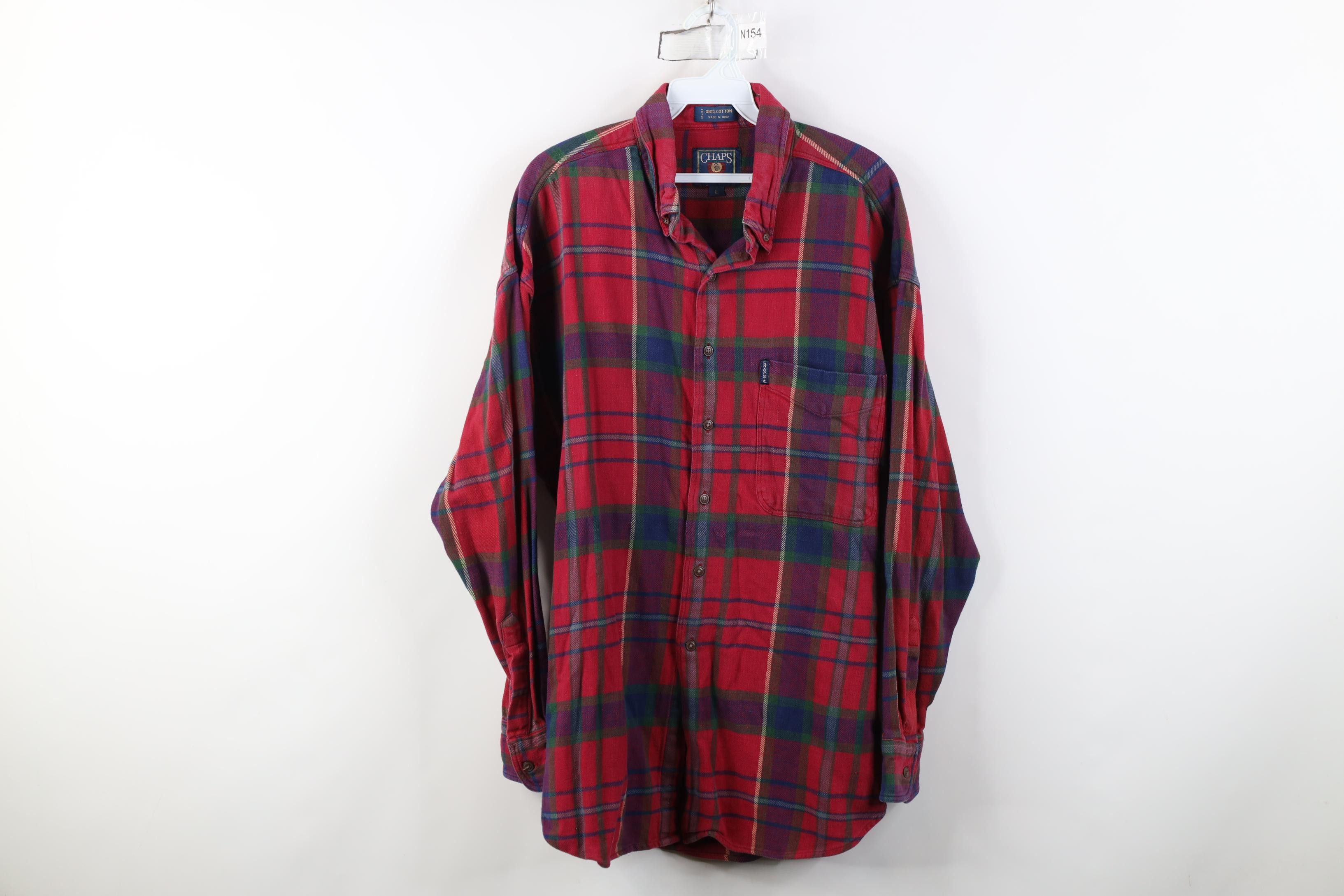 Polo Ralph Lauren Vintage 90s Chaps Ralph Lauren Heavy Flannel Button Shirt Size US L / EU 52-54 / 3 - 1 Thumbnail