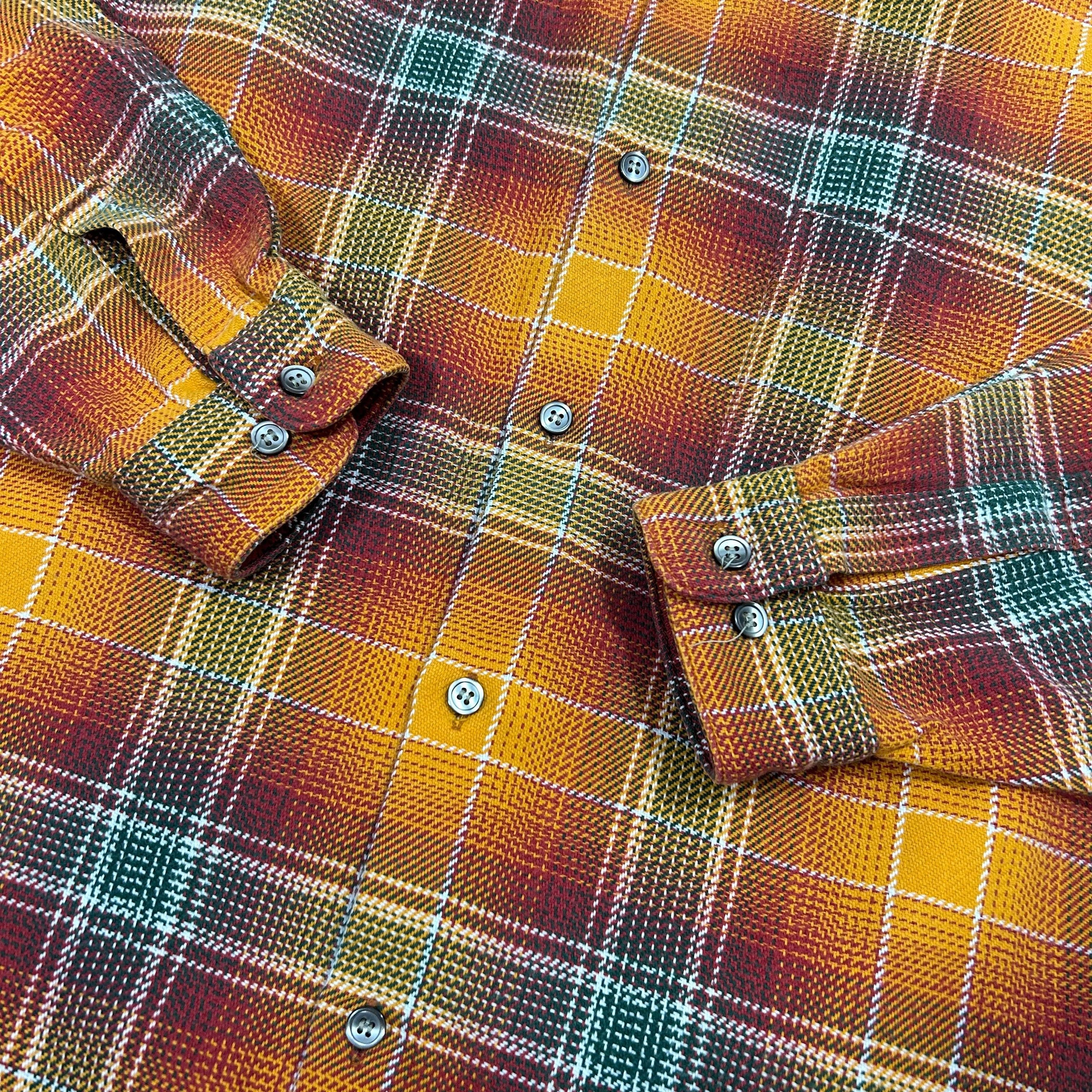 Flannel × Japanese Brand Skole Exoah Orange Green Check Cotton Flannel Shirt Japan S Size US S / EU 44-46 / 1 - 3 Thumbnail