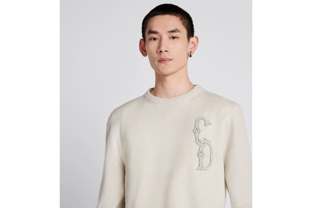 Dior o1bcso1str1124 Sweater with CD Interlaced Signature in White Size US XL / EU 56 / 4 - 7 Thumbnail