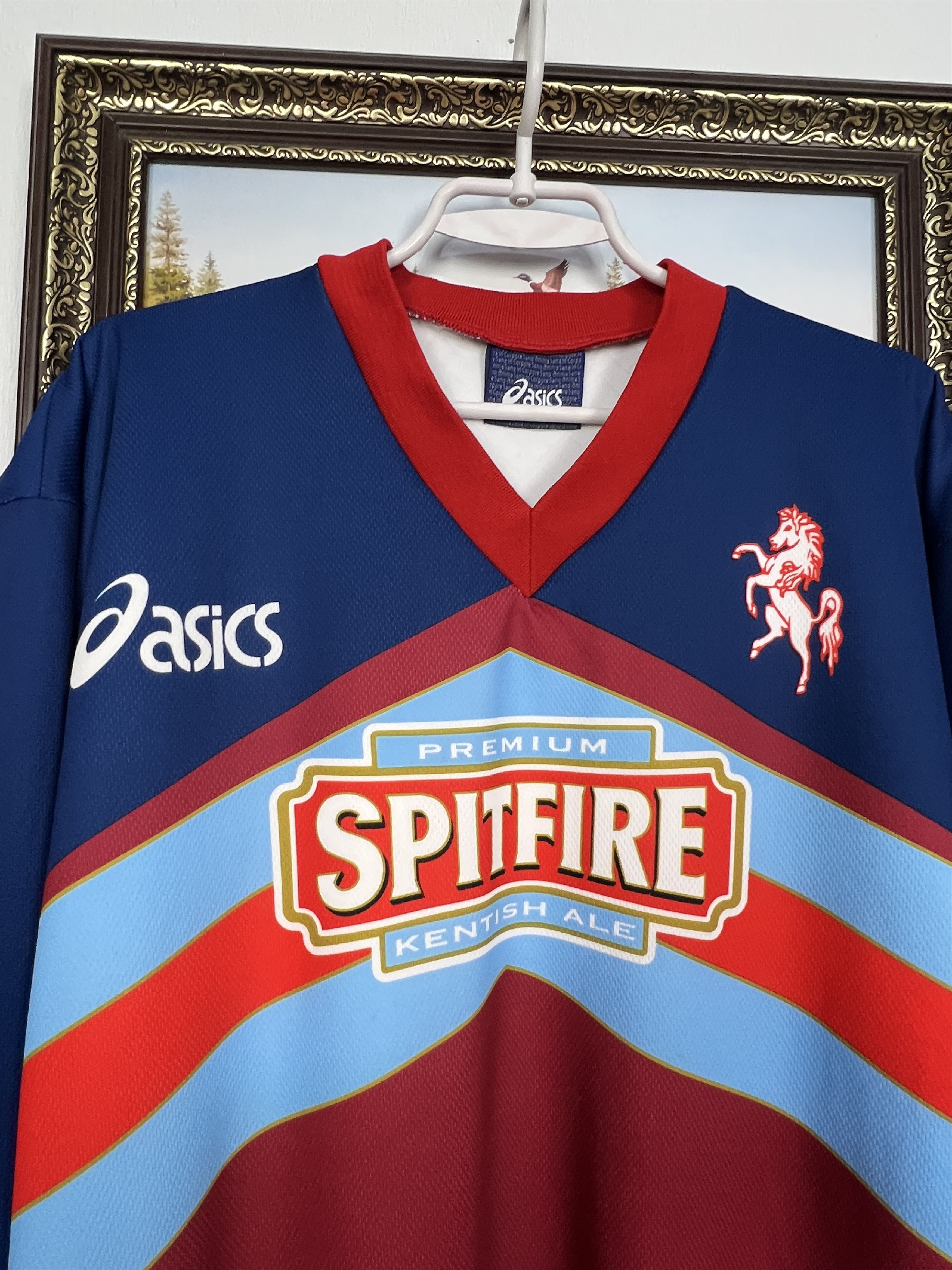 Asics Vintage 90's Kent County Cricket Jacket Track Top Rare Sport Size US XL / EU 56 / 4 - 3 Thumbnail