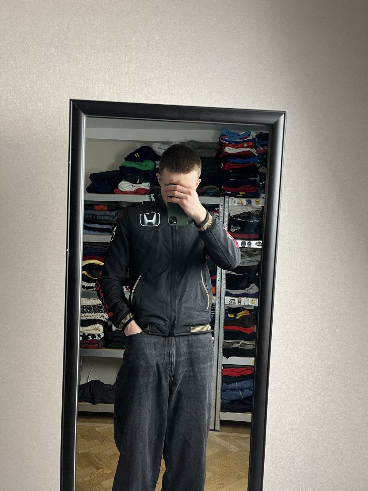 Honda × Japanese Brand × Vintage Vintage Honda Racing Jacket Faux Fur Lined Sherpa Hype Y2k Size US S / EU 44-46 / 1 - 15 Thumbnail