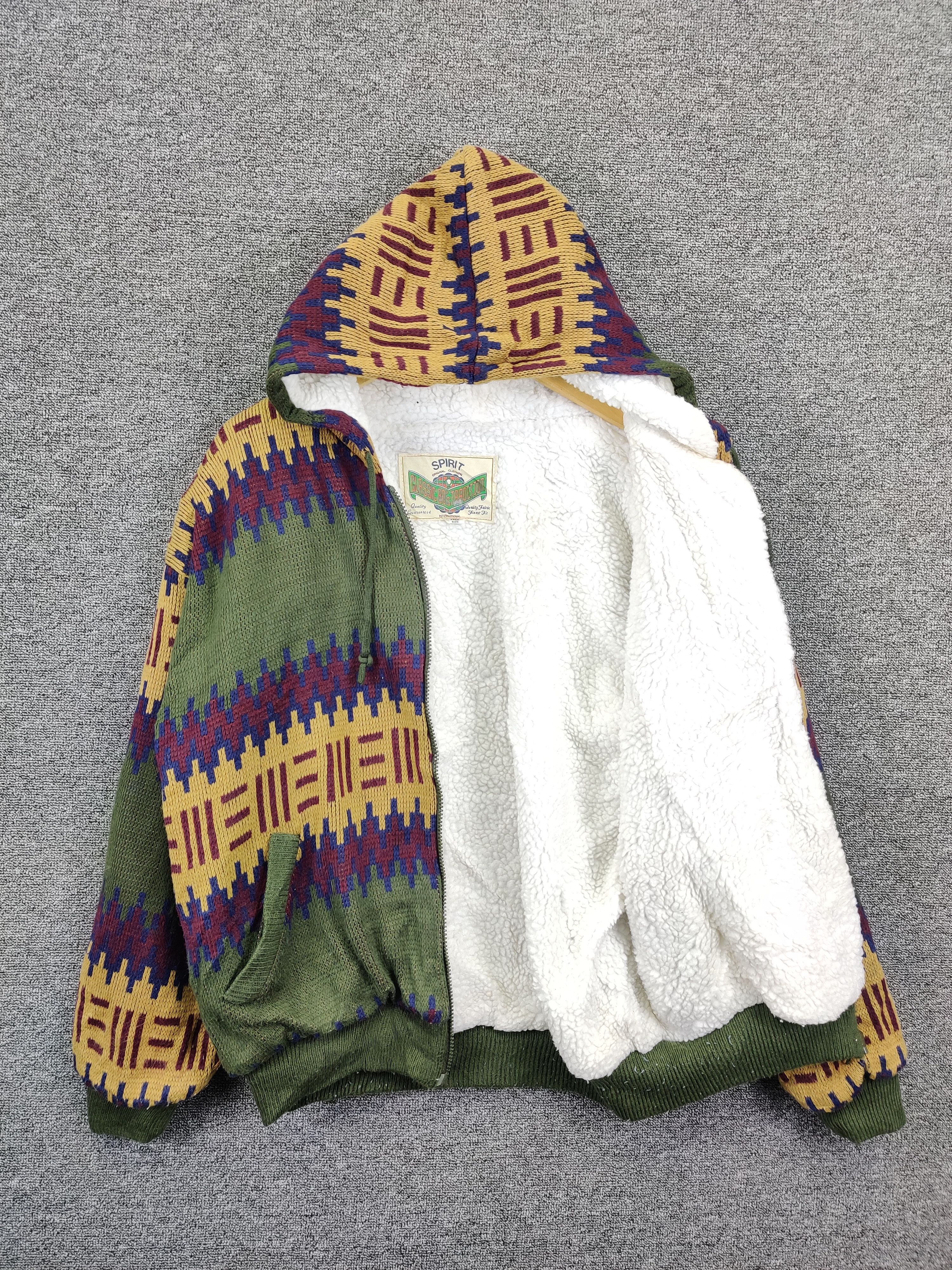Japanese Brand Vintage Spirit Aztech Sherpa Hooded Jacket Nice Design Size US XL / EU 56 / 4 - 7 Thumbnail