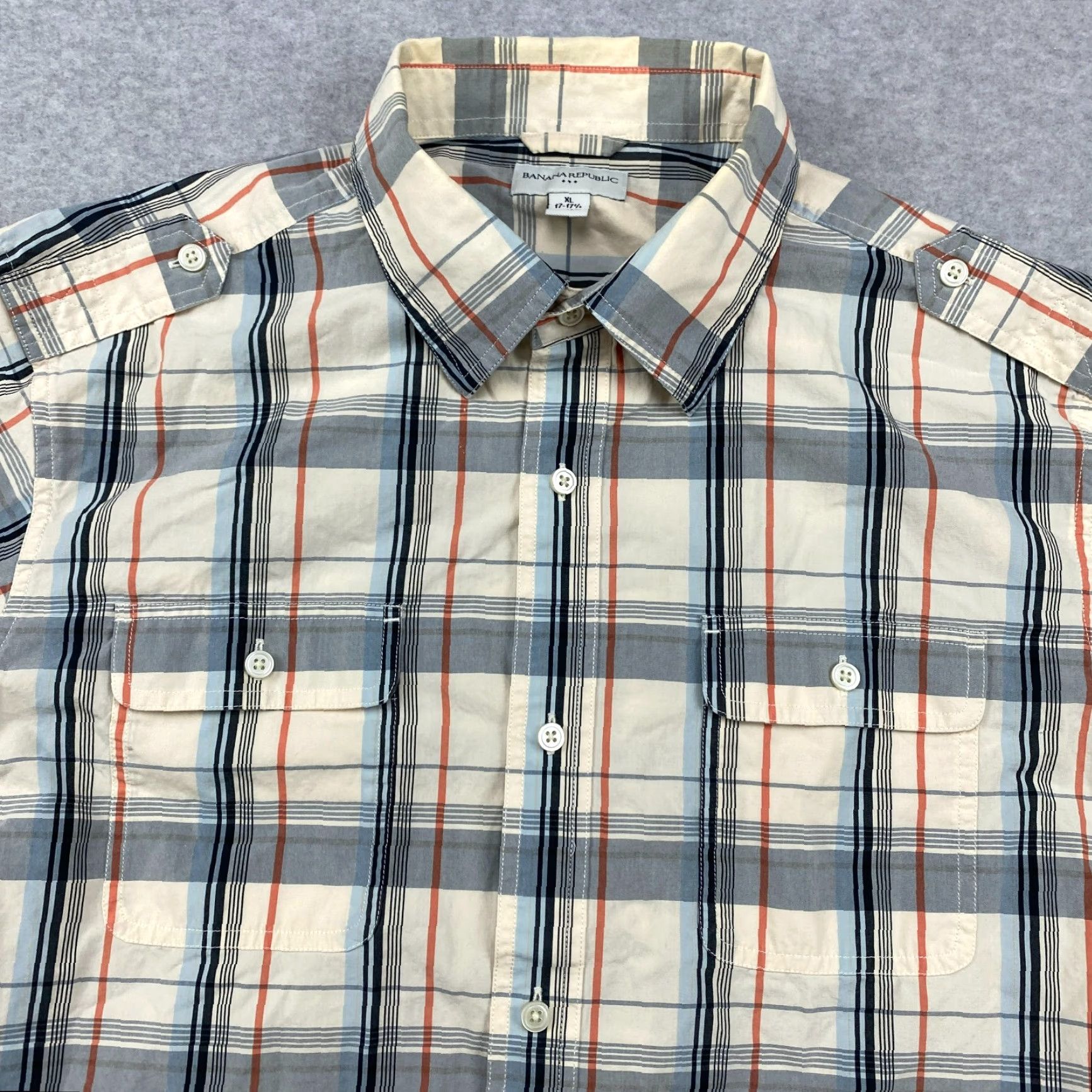 Banana Republic Banana Republic Shirt Mens XL Multicolor Plaid Long Sleeve Flap Pocket Button-Up Size US XL / EU 56 / 4 - 6 Thumbnail