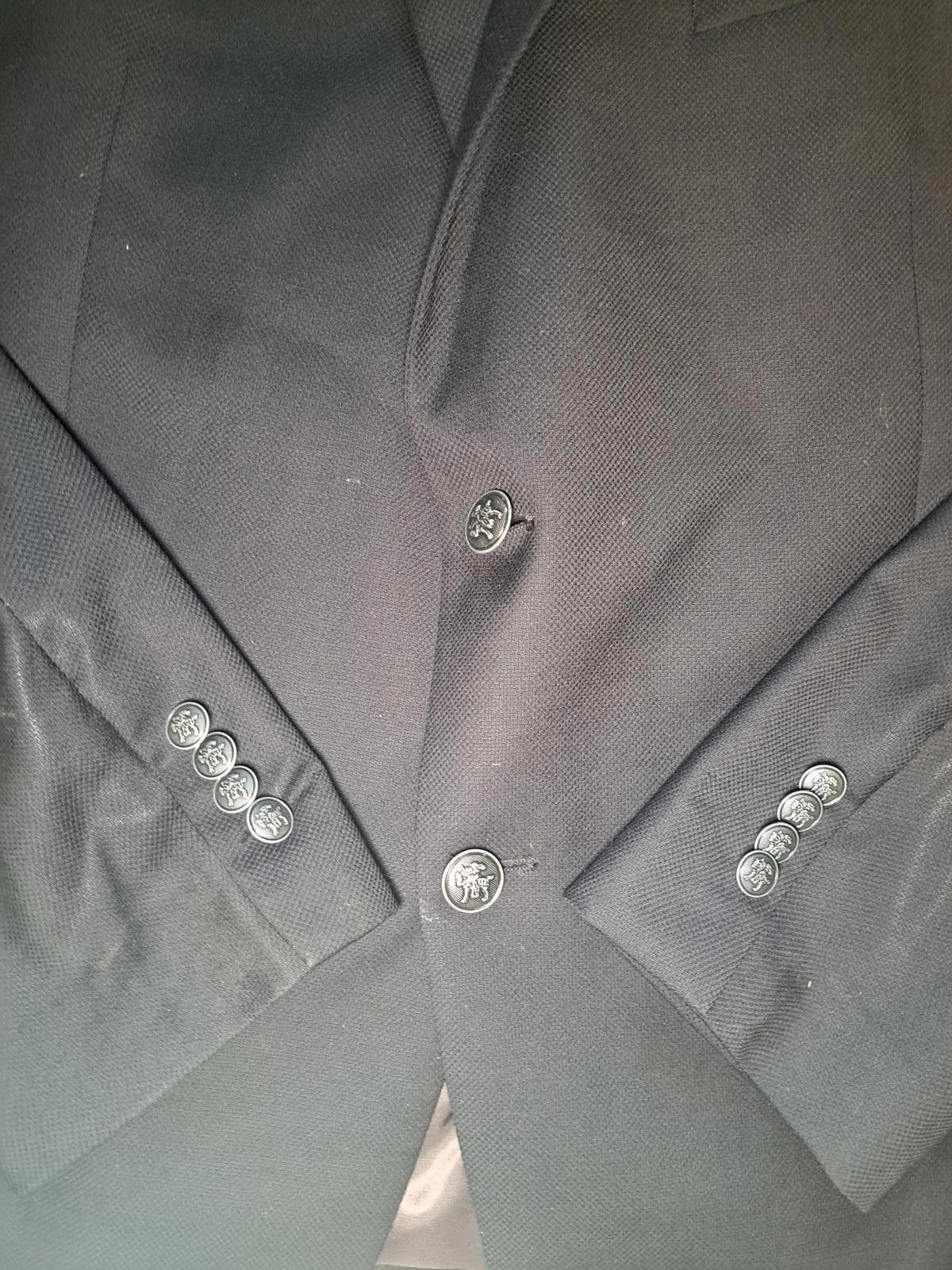 Hart Schaffner Marx Hart Schaffner Marx Blazer Mens 48R Gray Wool Silver Buttons Size 48R - 7 Thumbnail