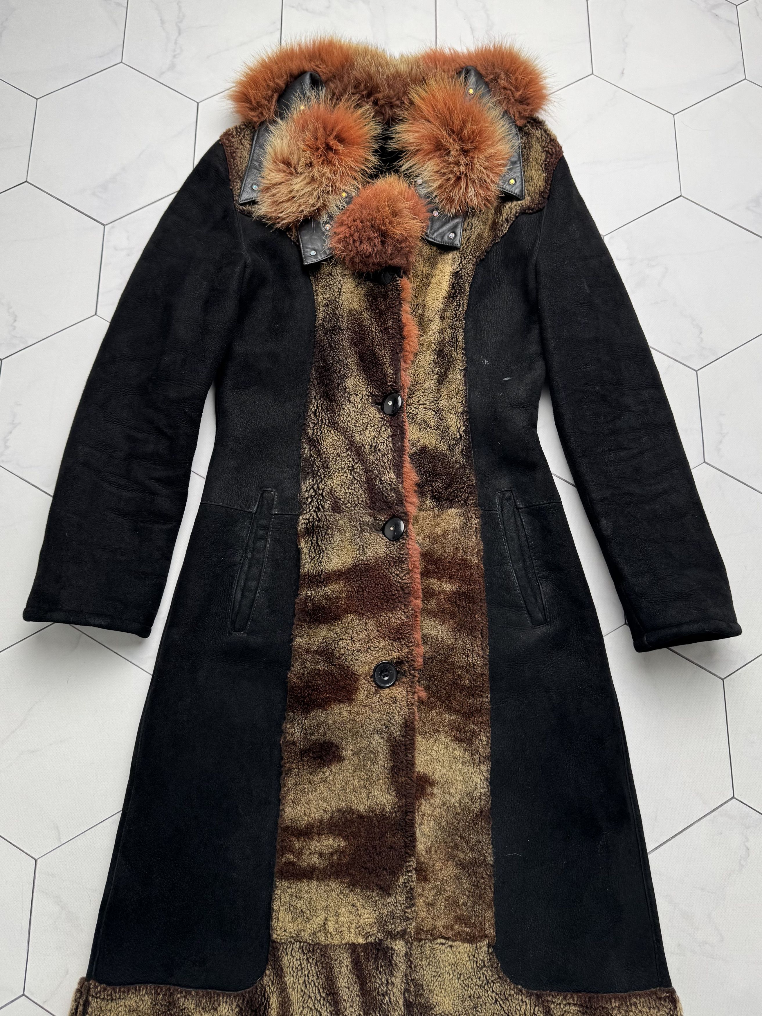 Vintage Vintage Real Sheepskin Coat With Real Fur Neck (B505)E2D15 Size XS / US 0-2 / IT 36-38 - 2 Thumbnail
