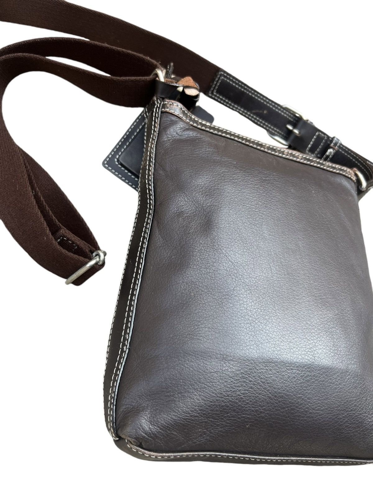 Leather Vintage Kitamura Japan Faded Patina Leather Sling Bag Size ONE SIZE - 12 Thumbnail