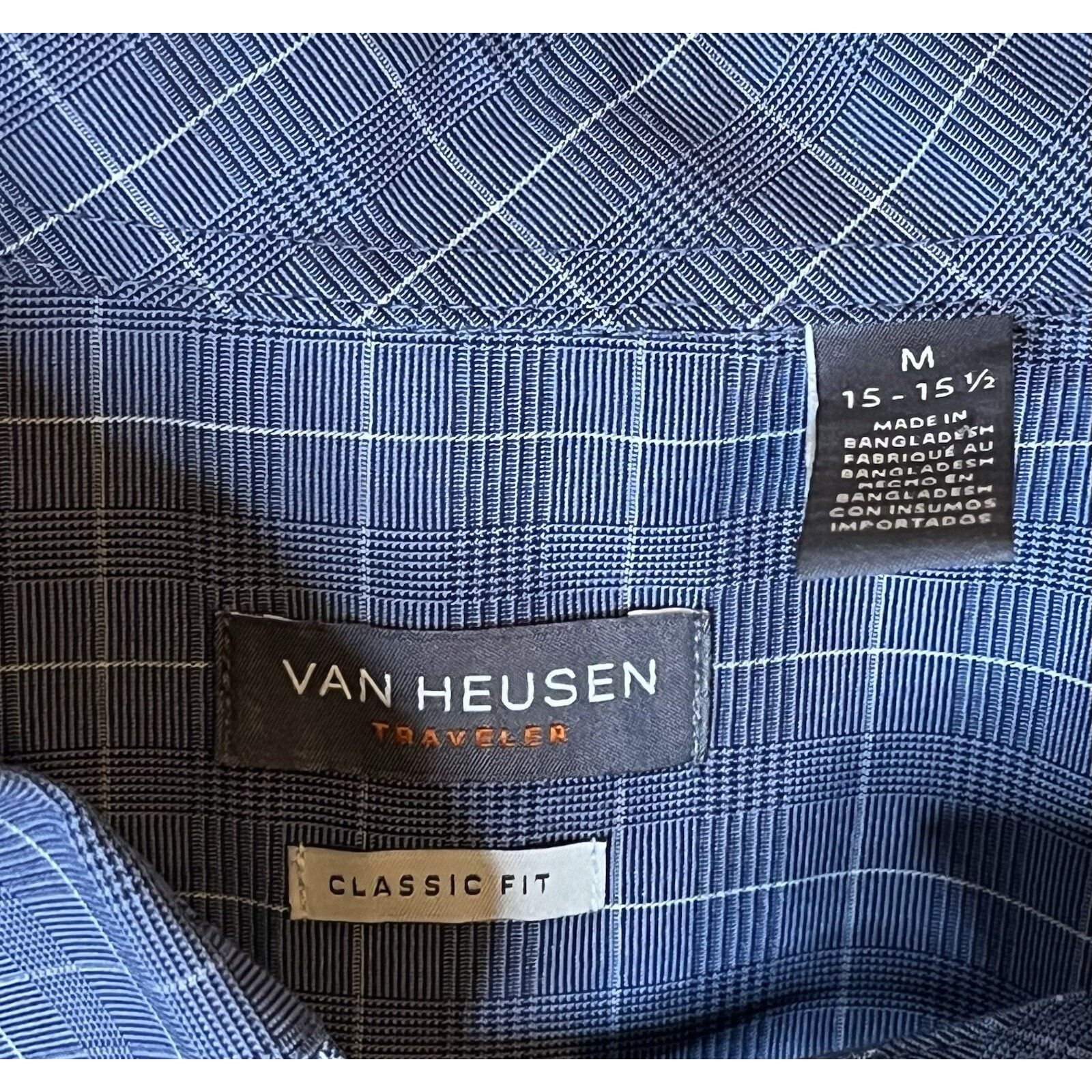Van Heusen Van Heusen Fitted Men’s M Blue Plaid Button Down Dress Shirt Size US M / EU 48-50 / 2 - 3 Thumbnail