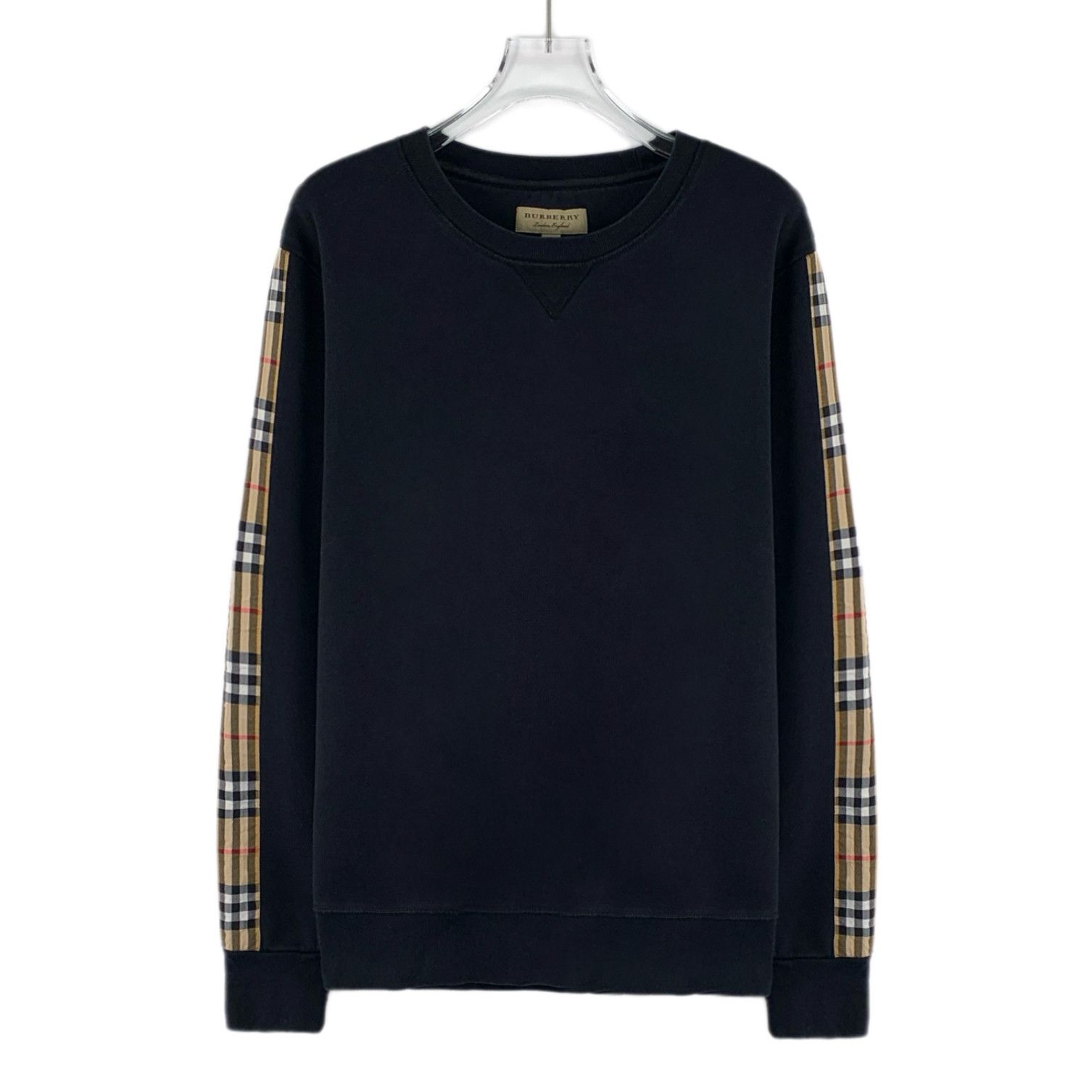 Burberry Burberry Check Panel Sweatshirt Black (S) Size US S / EU 44-46 / 1 - 1 Thumbnail