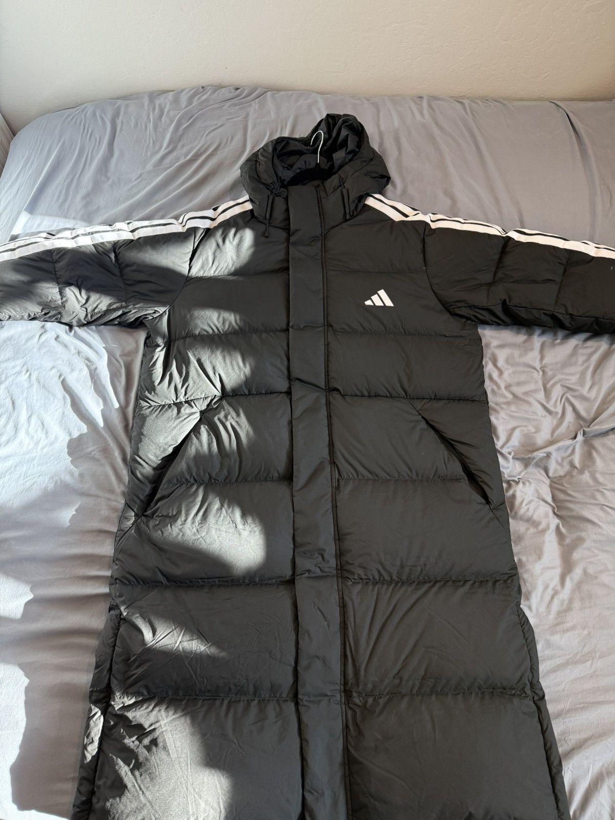 Adidas Adidas (Korea) 3-Striped Long Down Coat (KR 2XL / US XL) Size US XL / EU 56 / 4 - 2 Thumbnail
