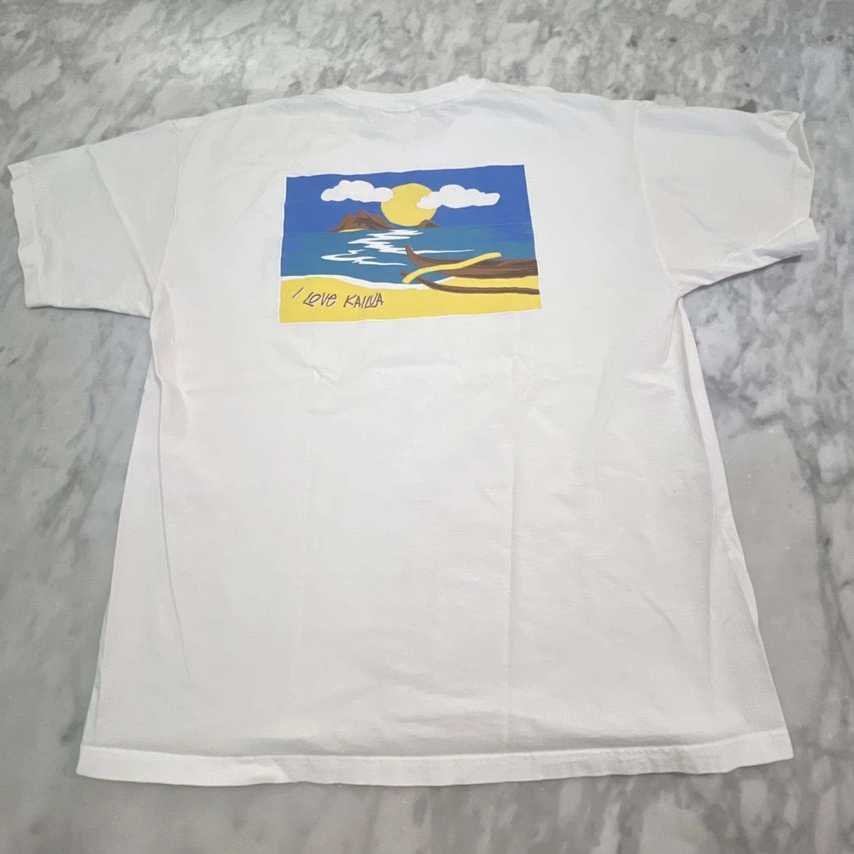 Jerzees Vintage I Love Kailua Graphic T Shirt Large Double Sided Ocean Beach Cotton Size US L / EU 52-54 / 3 - 5 Thumbnail