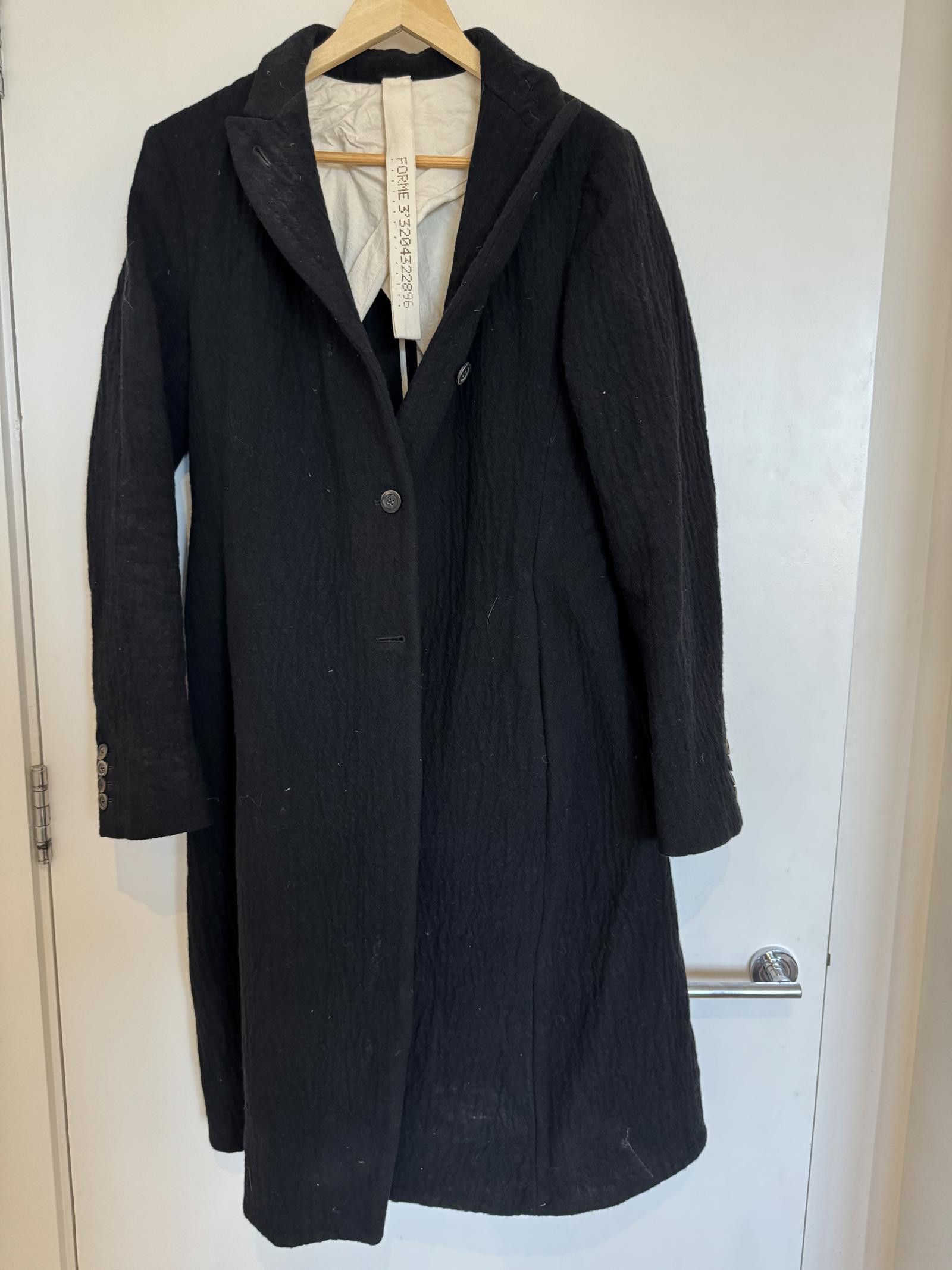 Designer Formed Expression Coat. Very Unique. Tie Waist. UK 12. Black Size M / US 6-8 / IT 42-44 - 2 Thumbnail