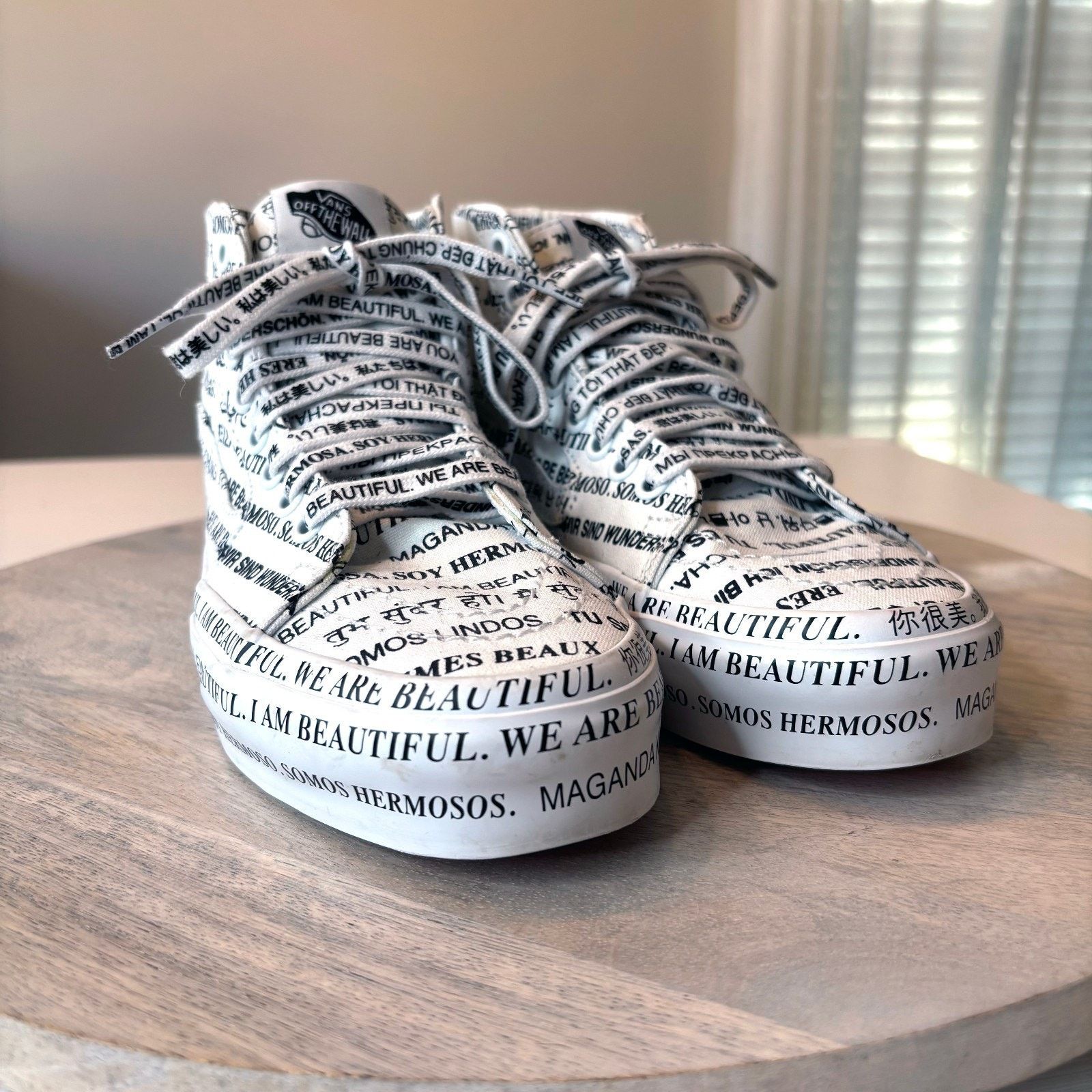 Vans Vans Sk8 We Are Beautiful White Black Print Sneakers Sz 6 Size US 6 / IT 36 - 6 Thumbnail