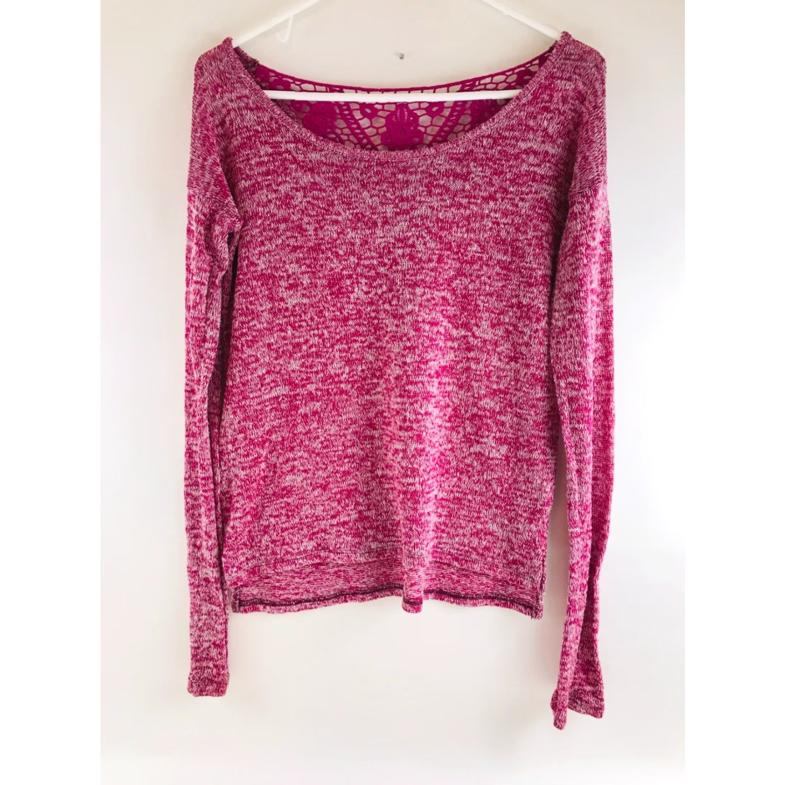 Vintage Aeropostale Sweater Womens Medium Fuchsia Pink Boat Neck Pullover Size M / US 6-8 / IT 42-44 - 2 Thumbnail