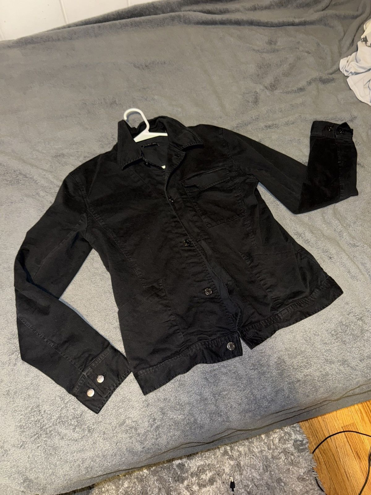 Helmut Lang Helmut Lang 1999 coated black denim jacket | Grailed