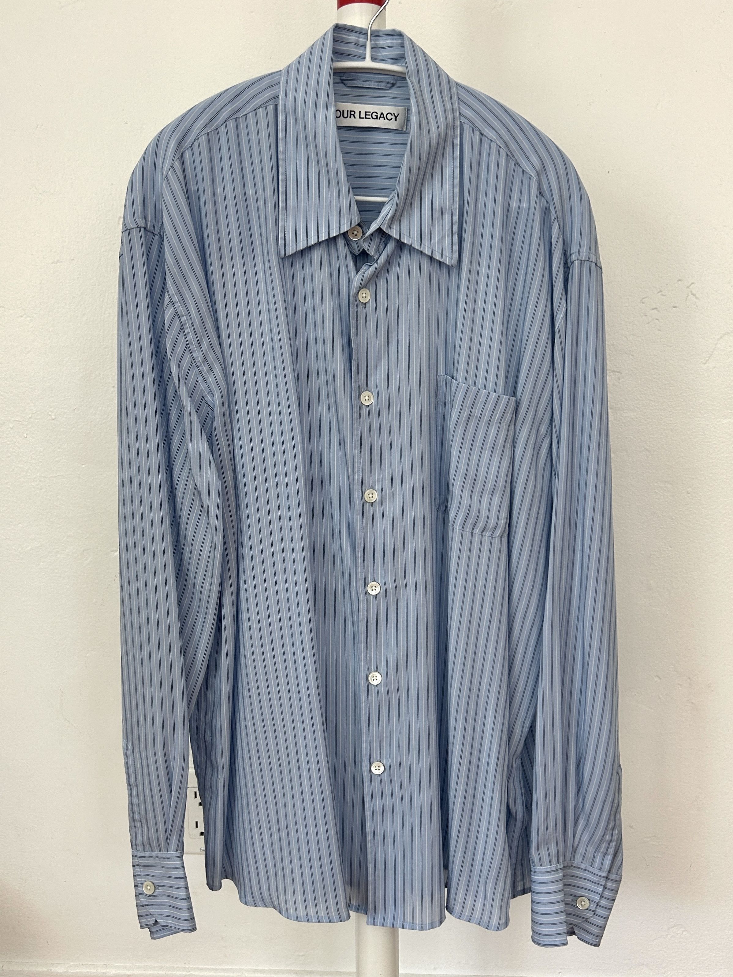 Pre-owned Our Legacy Blue Above Shirt Button Down Striped Size 50