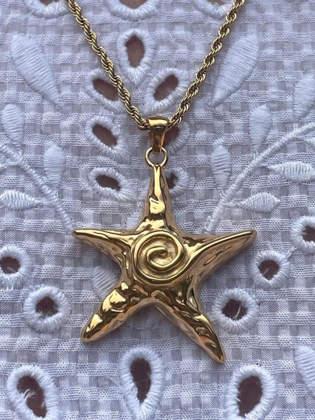 Other Gold plated starfish star shaped pendant shell necklace Size ONE SIZE - 2 Thumbnail