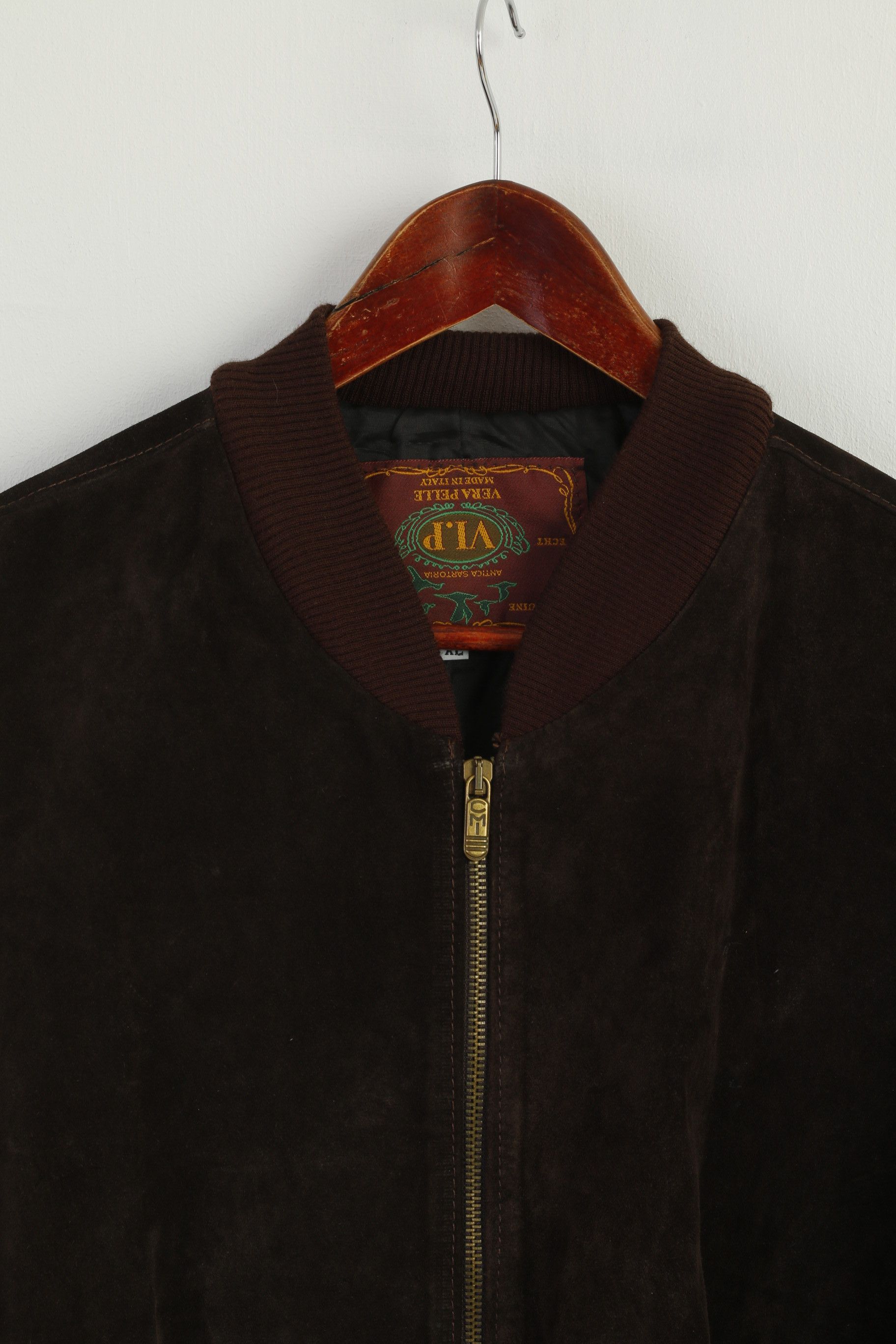 Vintage VIP Men XL Jacket Brown Leather Suede Italy 7694 | Grailed