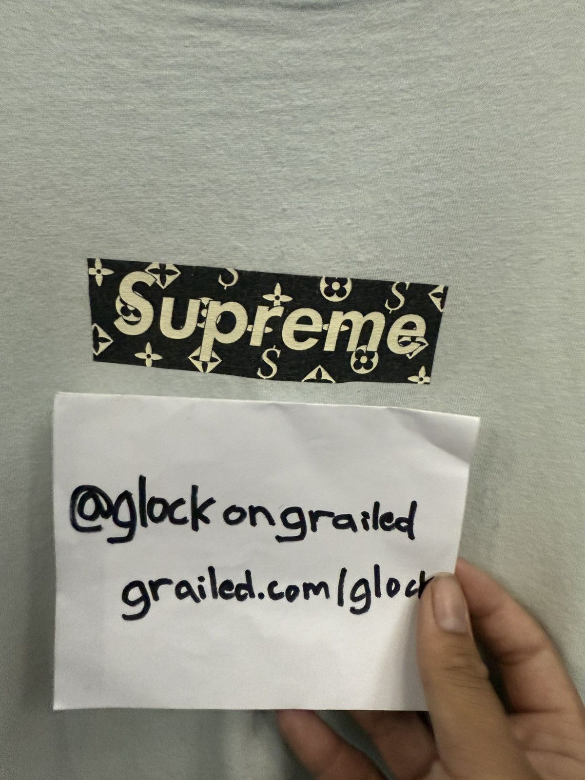Supreme Supreme LV Monogram Box Logo Ice Blue Cease And Desist Tee Size US XL / EU 56 / 4 - 6 Thumbnail