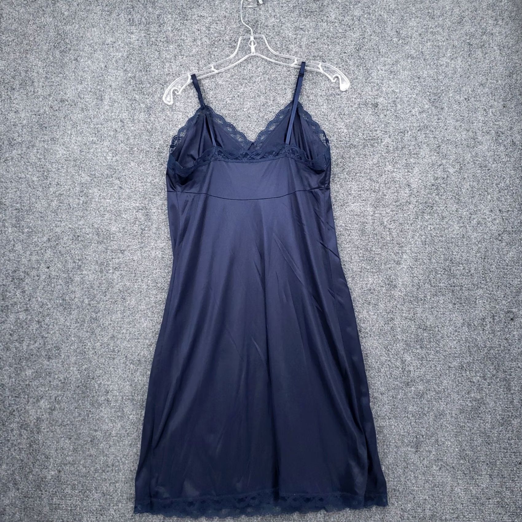 Vintage VINTAGE Deena Dress Women M Blue Mini Slip Satin V-Neck A-Line Dress Size M / US 6-8 / IT 42-44 - 2 Thumbnail