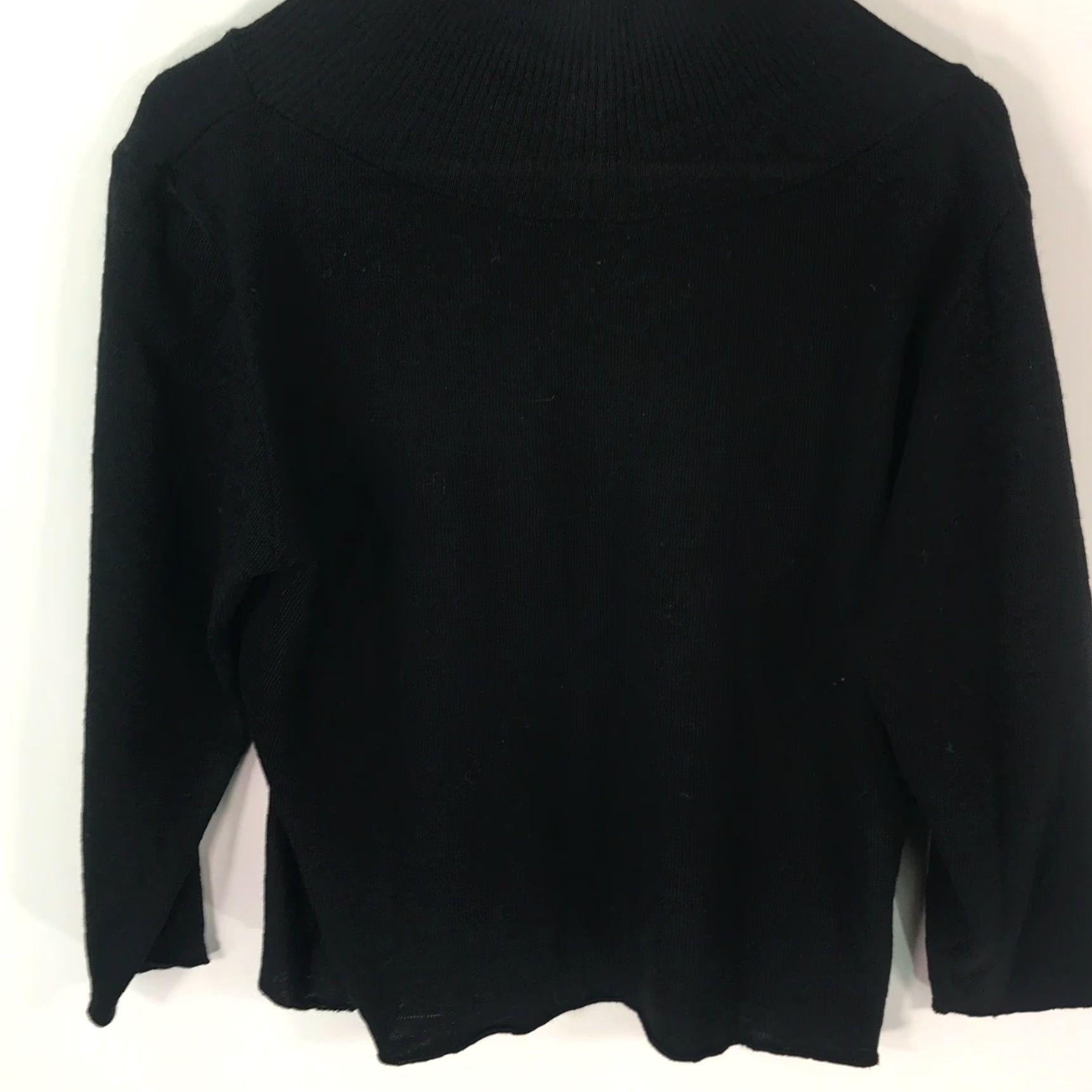 Vintage Bik Women's Black V-Neck Long Sleeve Pullover Sweater Size L - Casual Knit Classic Size L / US 10 / IT 46 - 2 Thumbnail