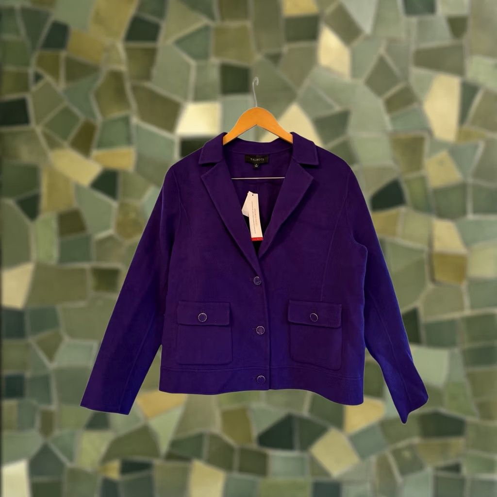 Talbots Talbots WOOL BLEND CROPPED JACKET BLAZER Purple 16 NWT DOUBLE FACE Size XXL / US 16-18 / IT 52-54 - 1 Thumbnail