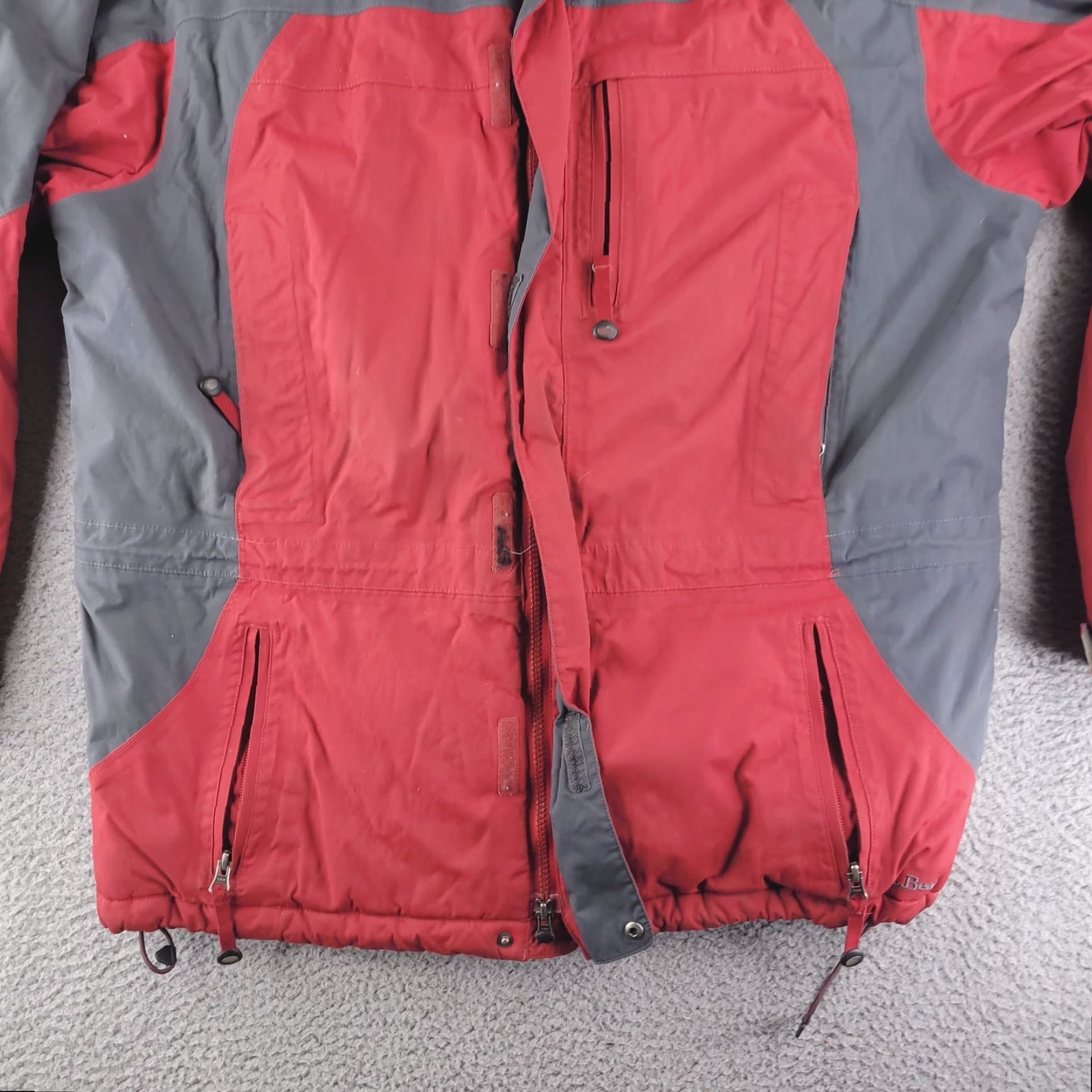 Vintage LL Bean Jacket Mens Large Red Gray Nylon Winter Shell Size US L / EU 52-54 / 3 - 2 Thumbnail