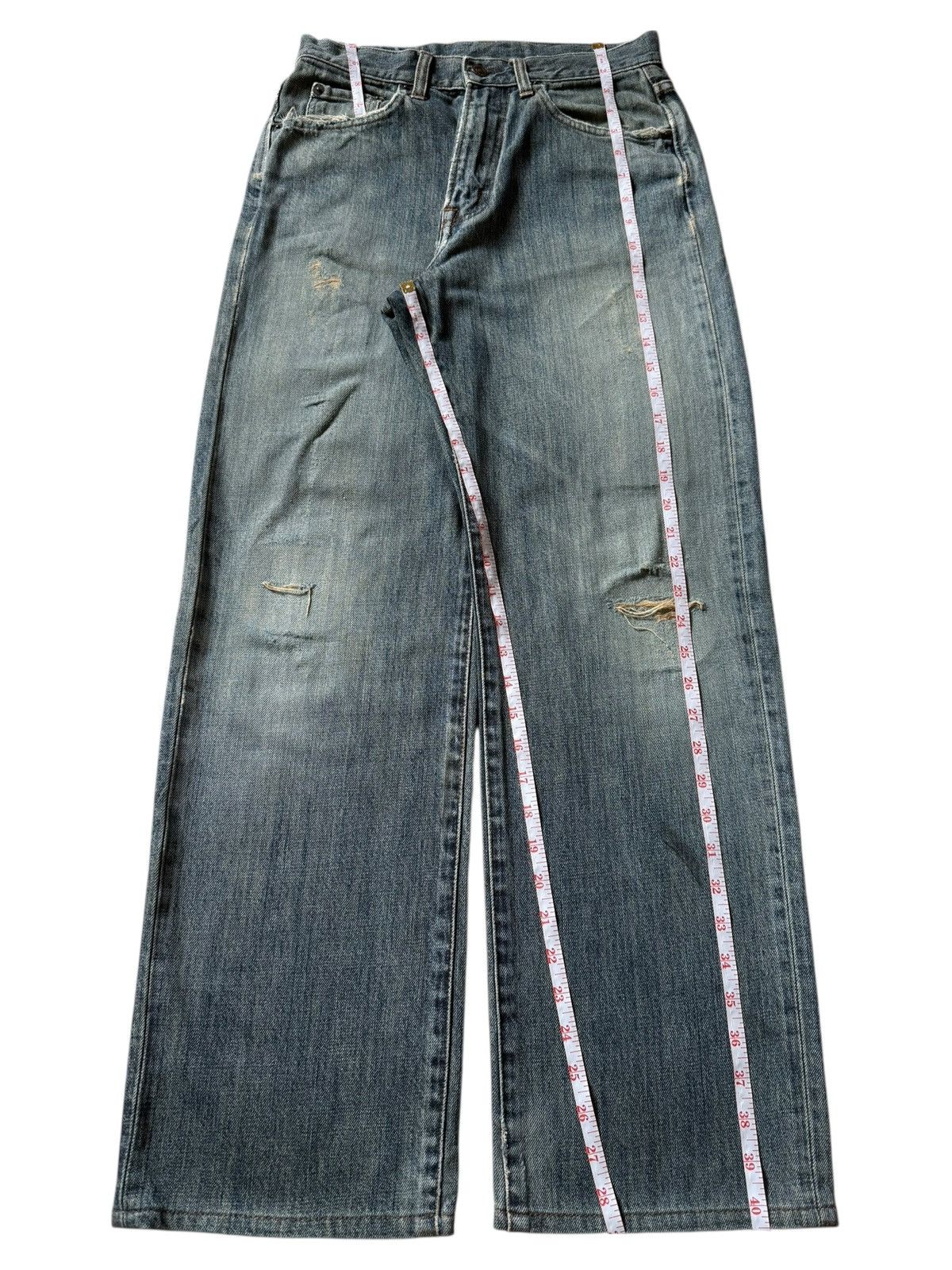 Edwin Vintage Japanese Brand Rusty Wash Distress Loose Jeans Size US 28 / EU 44 - 7 Thumbnail