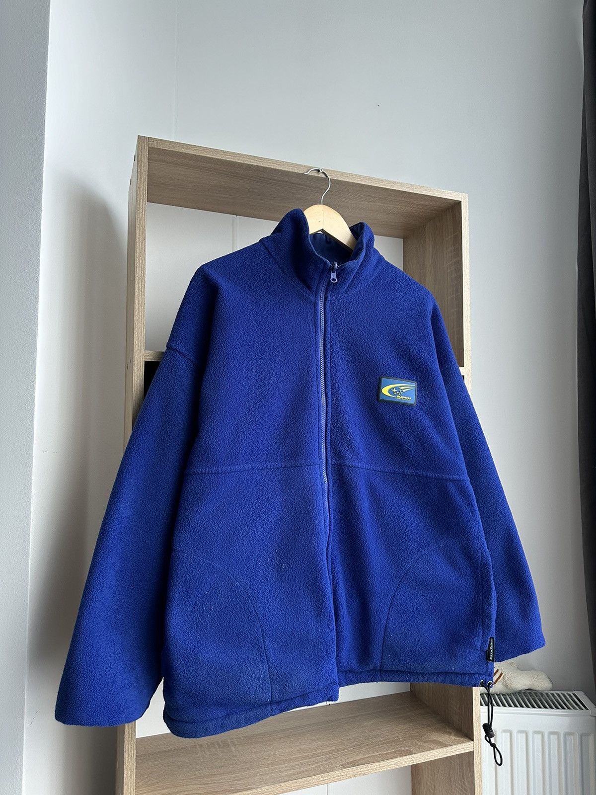 image of Vintage Subaru Racing Blue Formula Uno Big Logo Fleece Jacket, Men's (Size Medium)