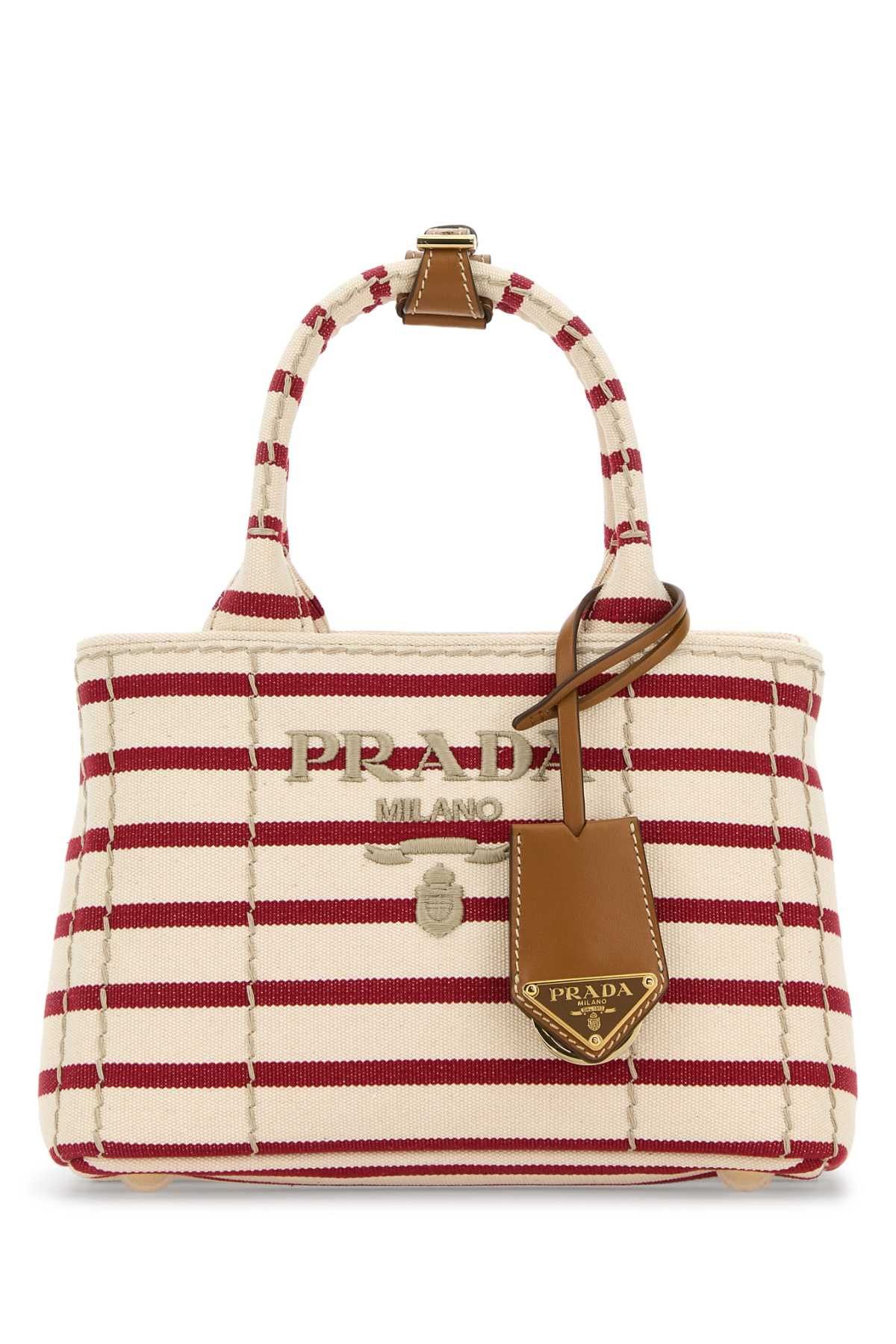 Prada Embroidered Canvas Mini Handbag Size ONE SIZE - 1 Thumbnail