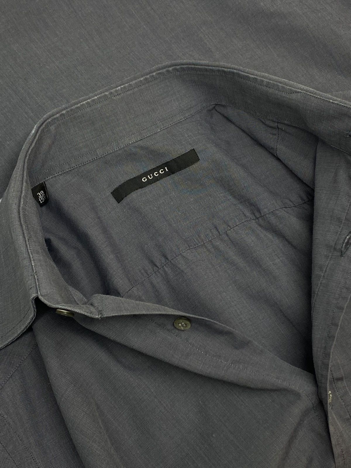 Gucci Vintage Gucci Gray Button Up Dress Shirt Rare Size US M / EU 48-50 / 2 - 18 Thumbnail