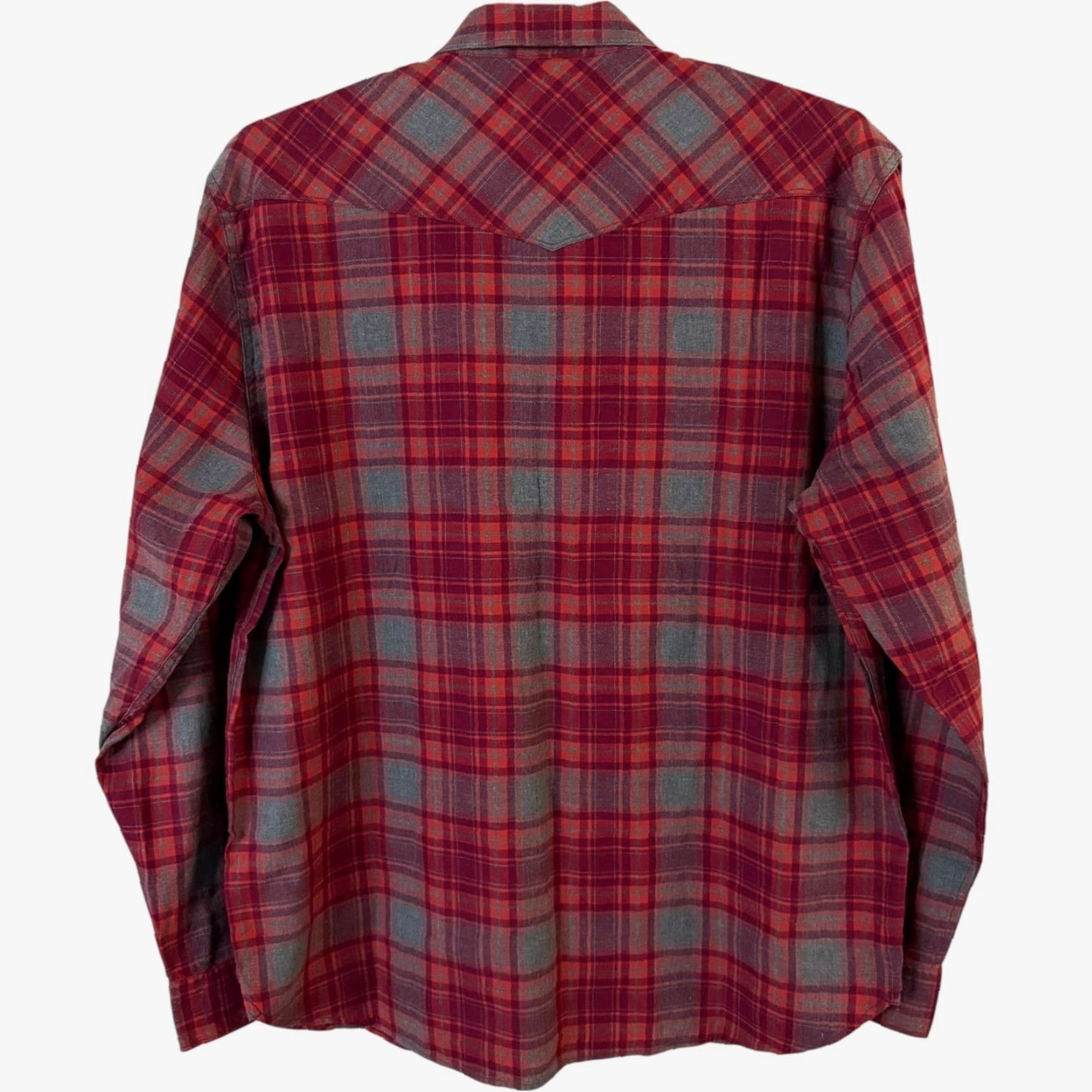 Lucky Brand Lucky Brand Men's XXL Red Plaid Cotton Western Button-Up Shirt, California Fit, Pearl Snap, Long Sleeve Fall Winter Casual Size US XXL / EU 58 / 5 - 4 Thumbnail