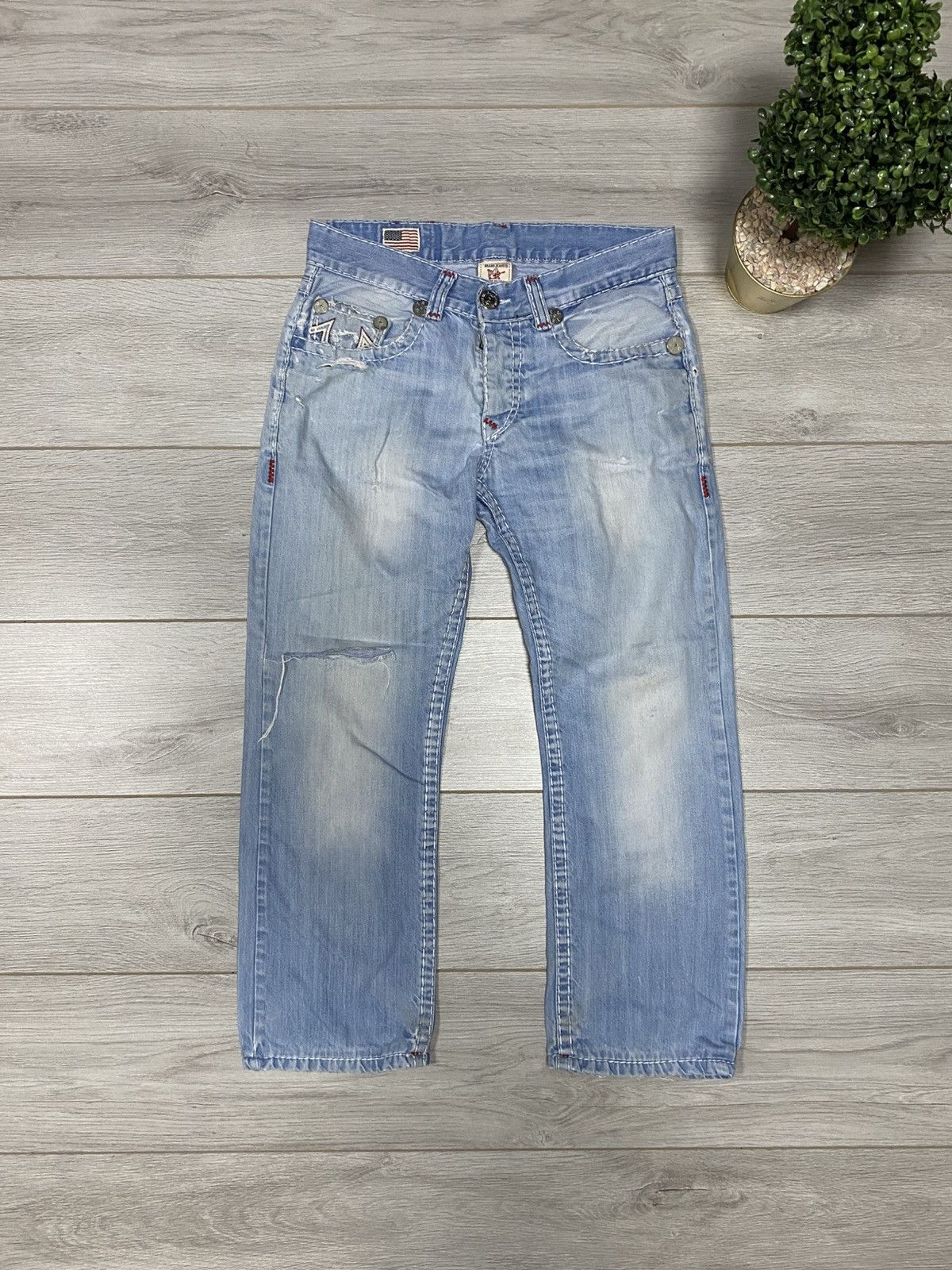 True Religion True Religion horse shoes distressed vintage jeans stitched Size US 31 - 3 Thumbnail