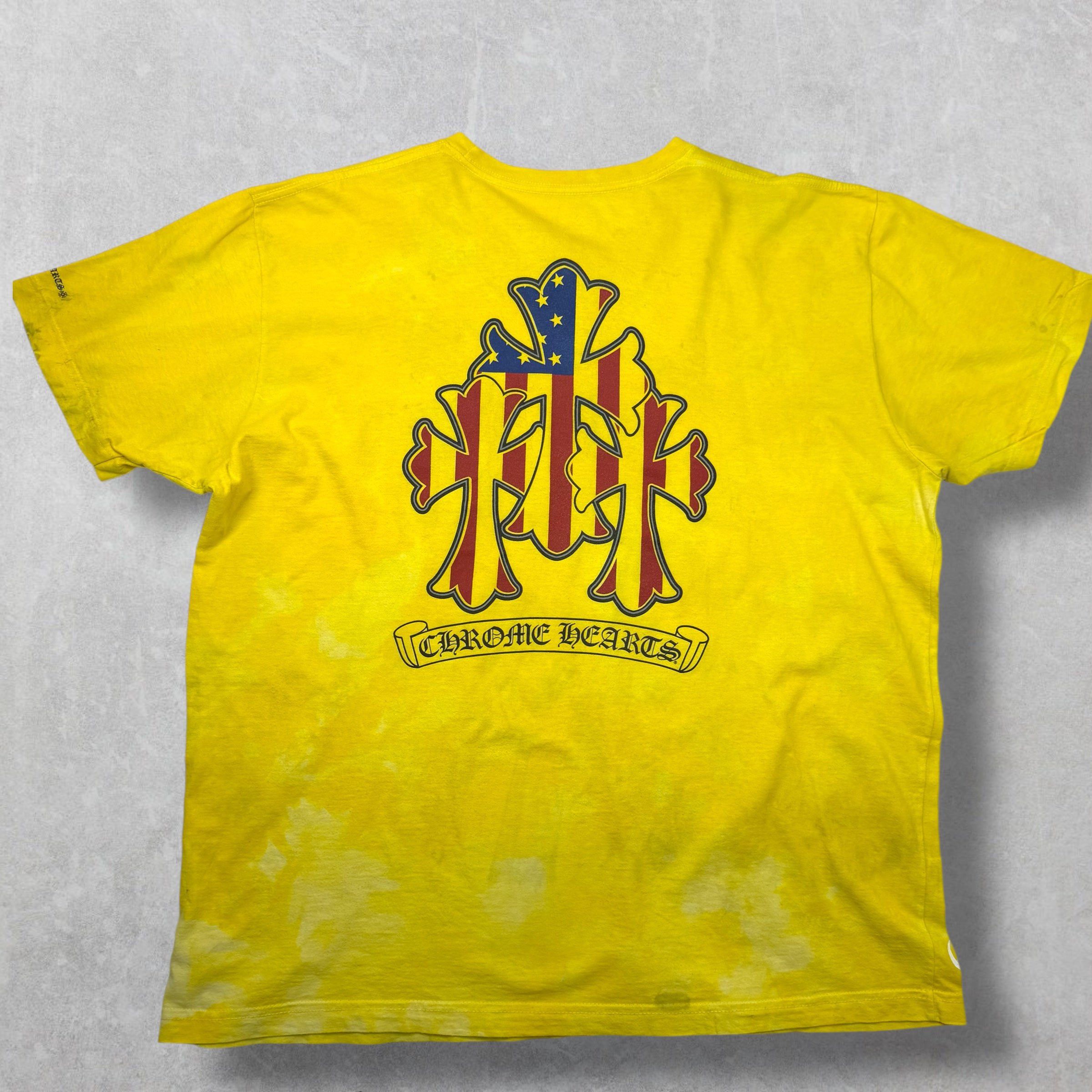 Chrome Hearts Chrome Hearts Triple Cross USA Yellow Dyed Tee XXL Size US XXL / EU 58 / 5 - 1 Thumbnail